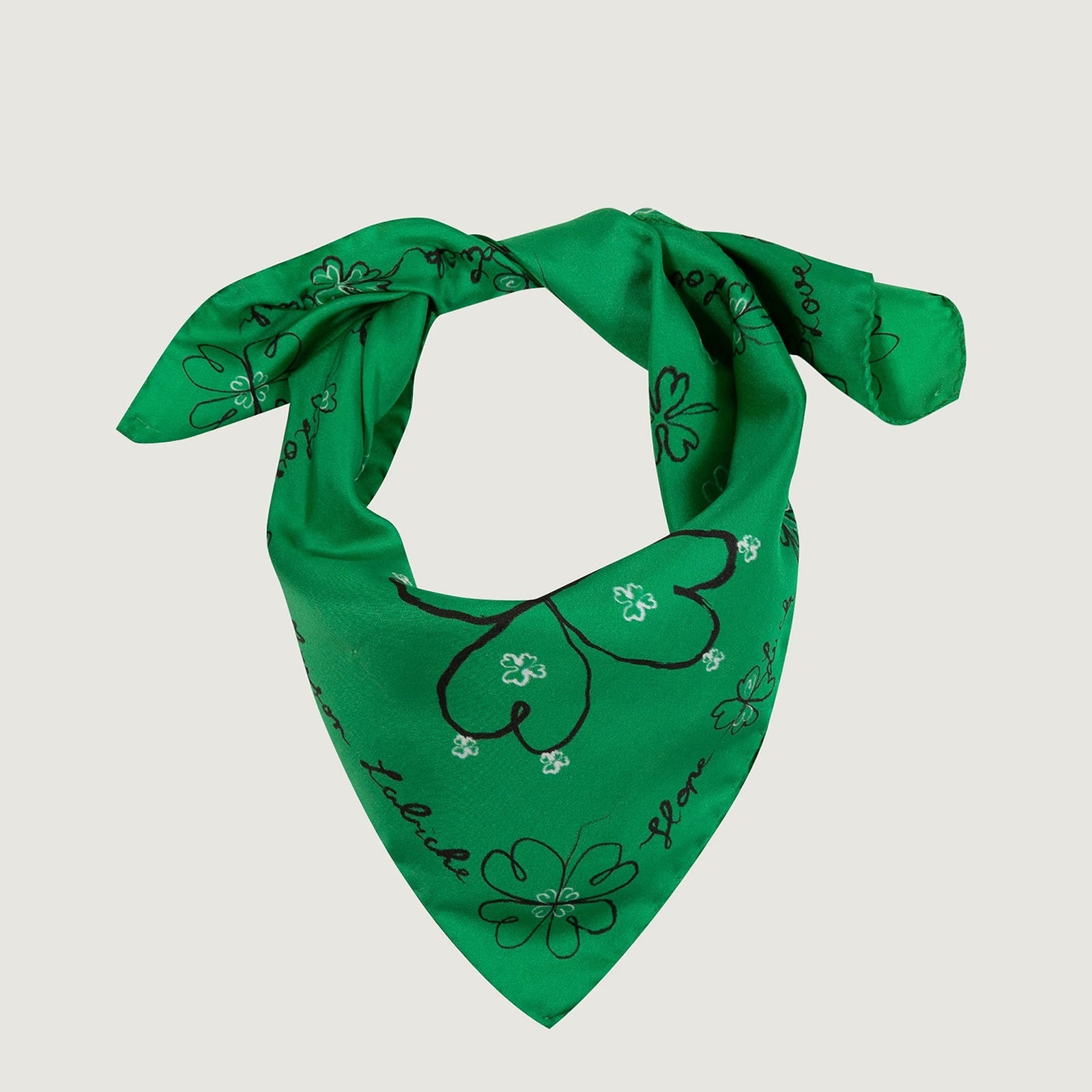 Boulnois Clover Hope Silk Scarf jungle green Maison Labiche