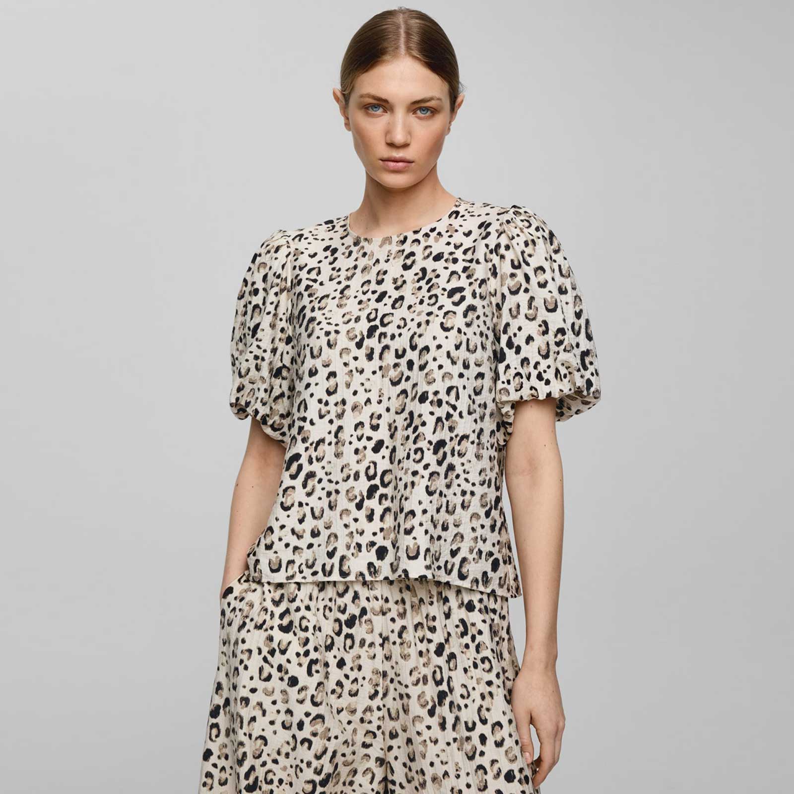 MSCHAlyona Vlora 2/4 Top AOP oatmeal leo