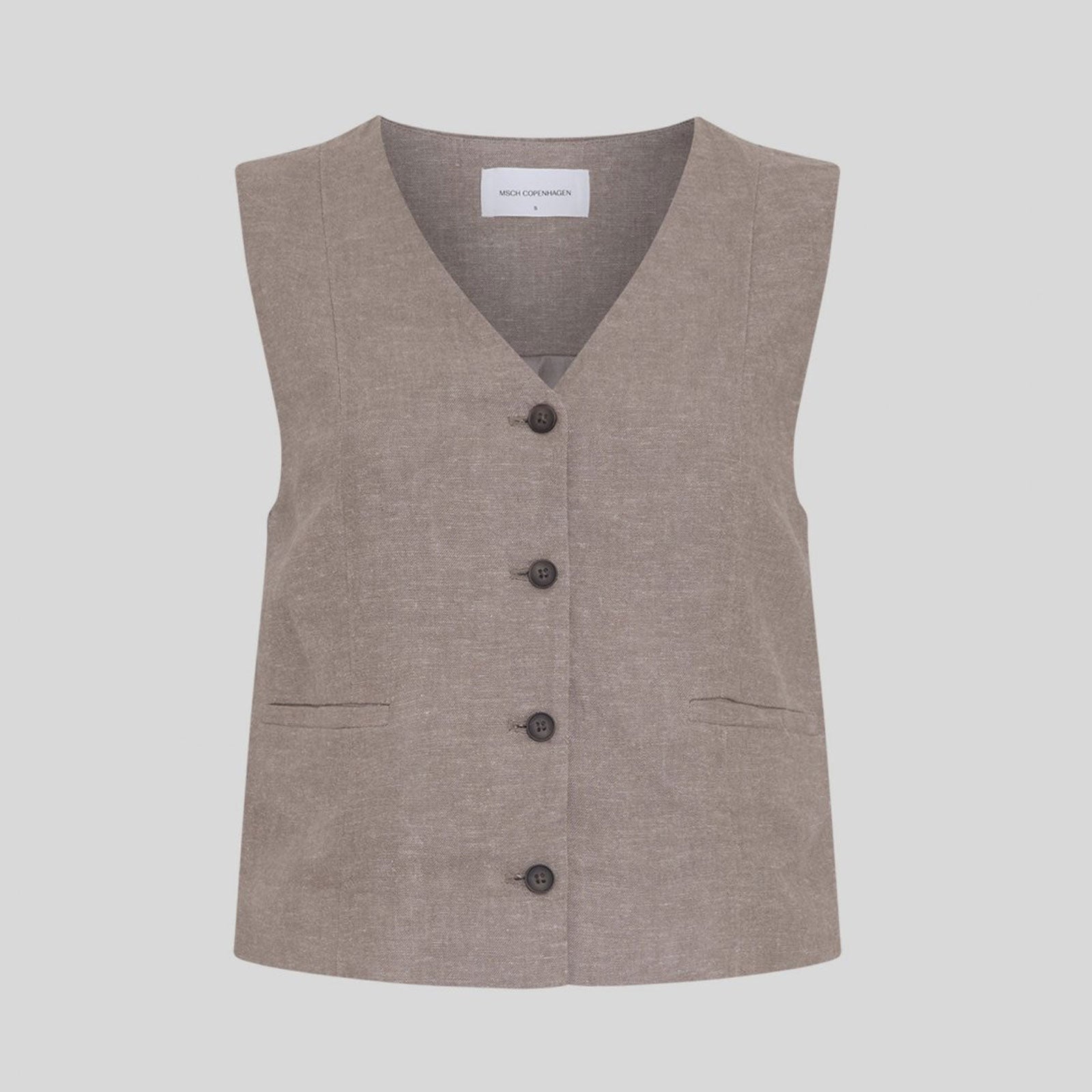 MSCHViana Ginia V Neck Waistcoat mountain trail melange MSCH Copenhagen