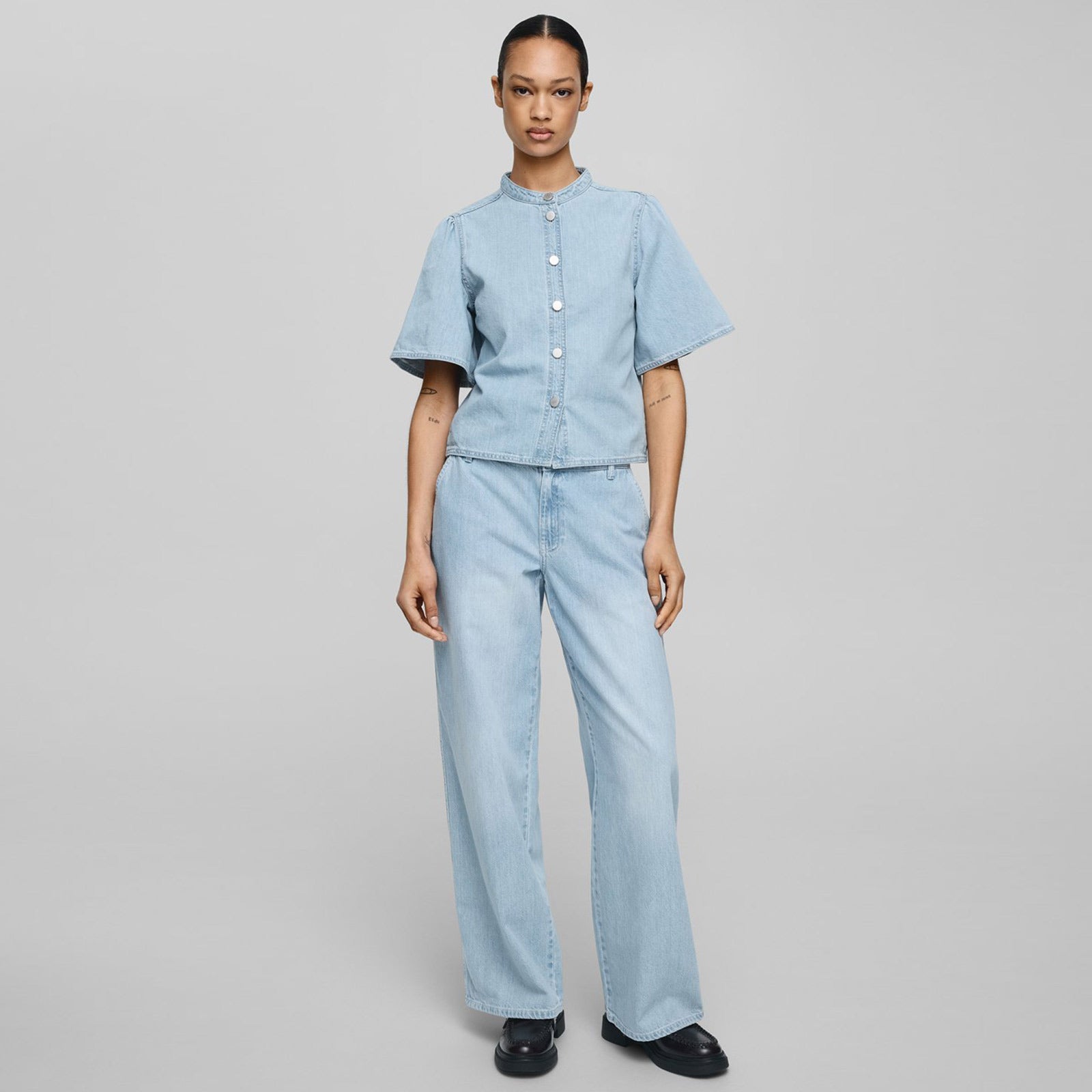 MSCHIngrid Lis HW Wide Jeans light blue wash