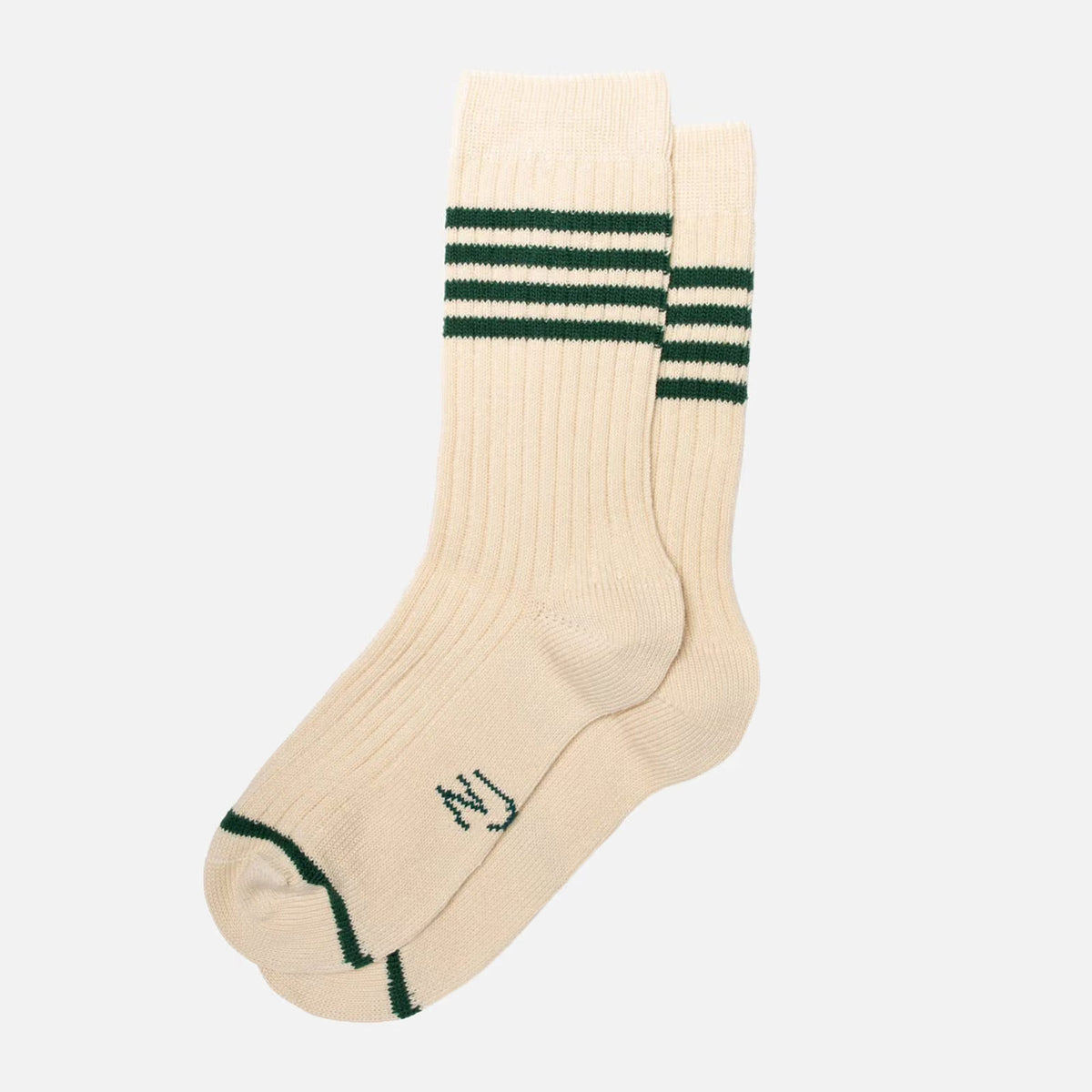 Women Tennis Socks Stripe offwhite/green