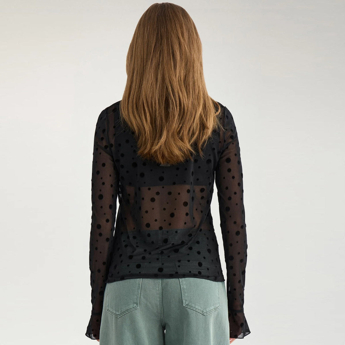 Nuevita LS Mesh Blouse caviar