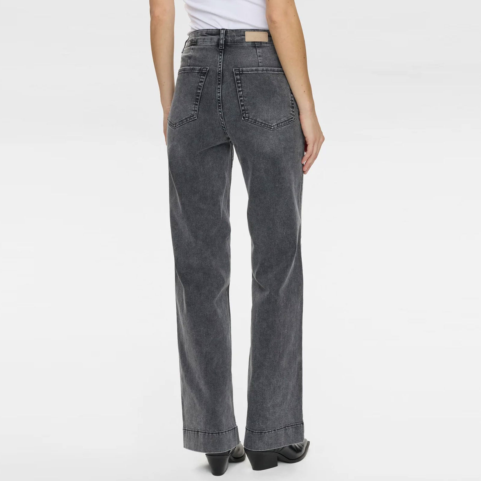 Nuparis HR Wide Jeans black washed denim