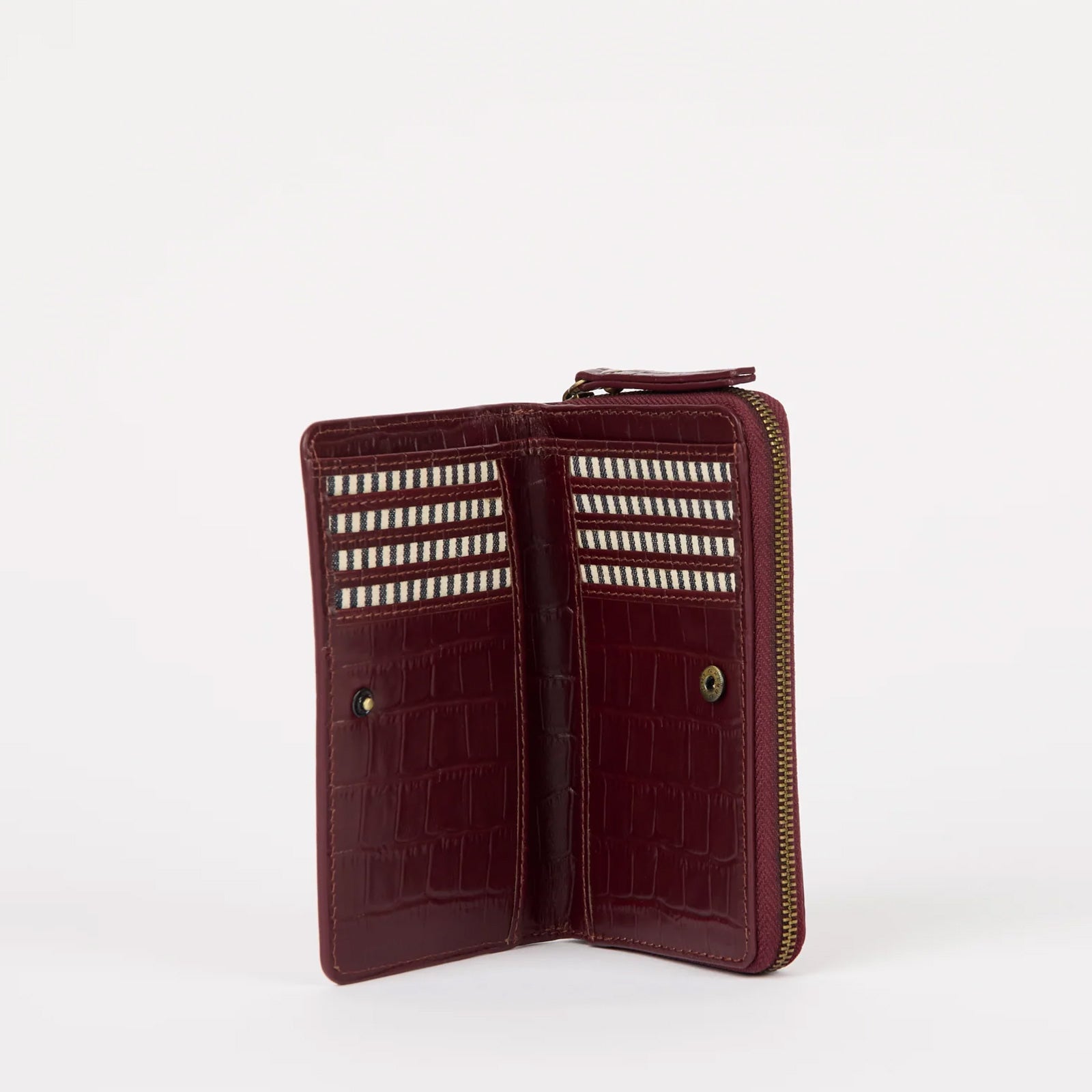 Jett Croco Leather Wallet dark cherry O My Bag