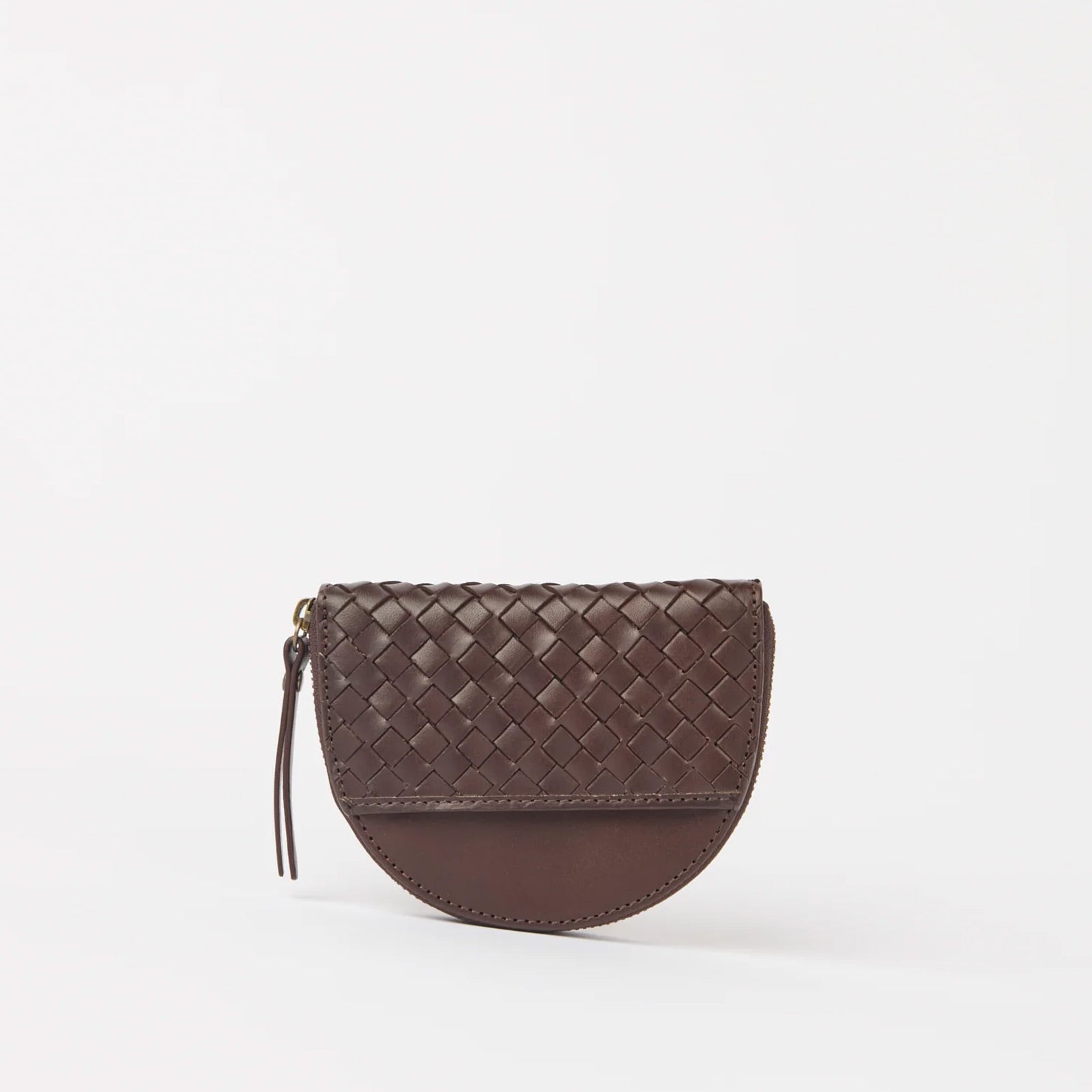 Laura Woven Leather Coin Purse chocolate O My Bag