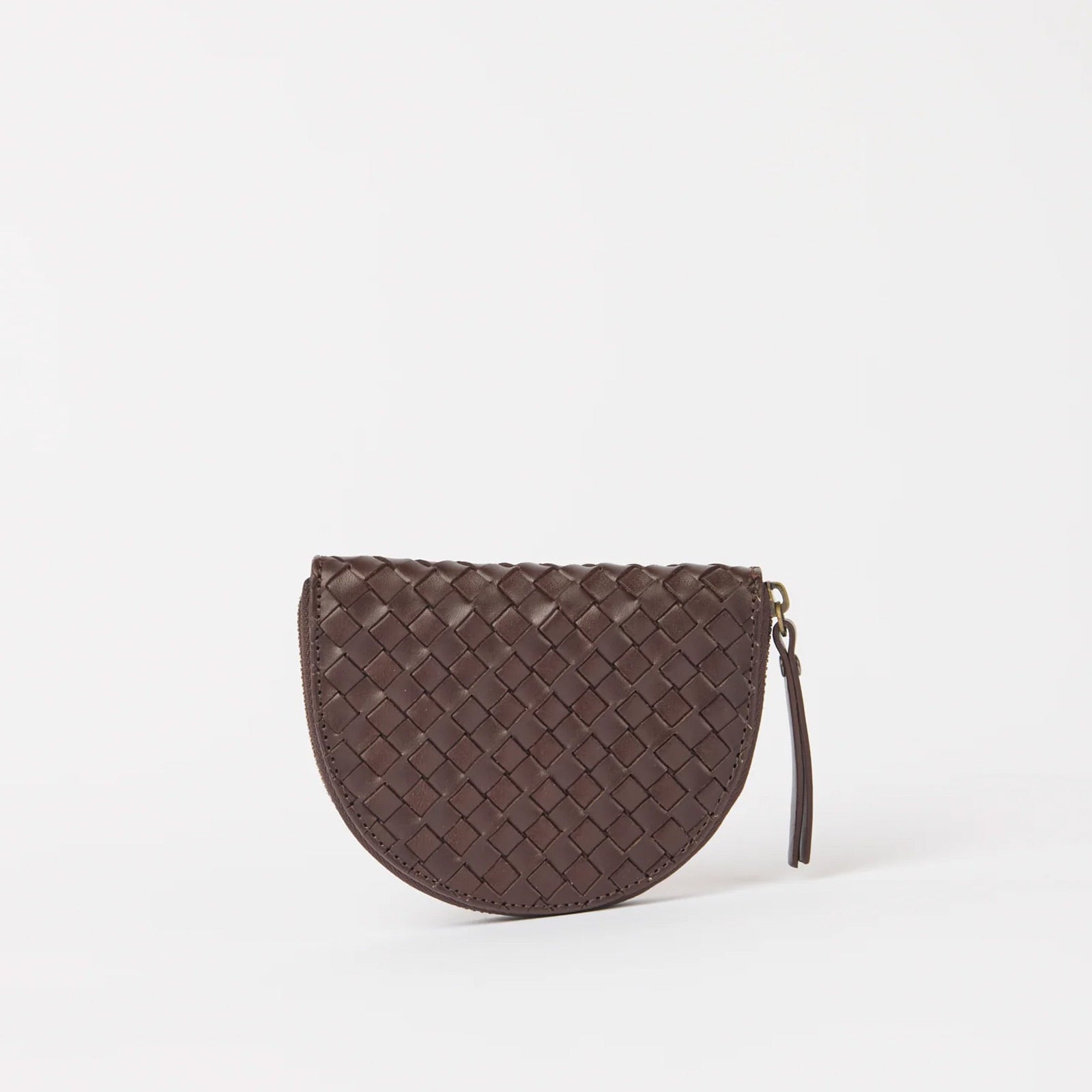 Laura Woven Leather Coin Purse chocolate O My Bag