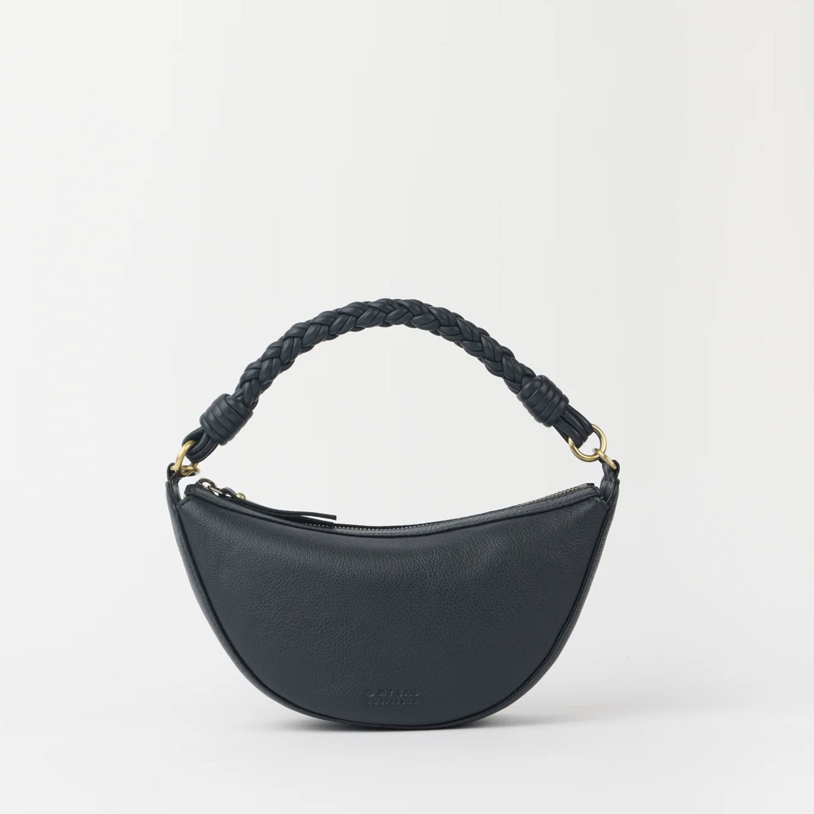 Leo Mini Twisted Handle Soft Grain Leather Bag universe blue
