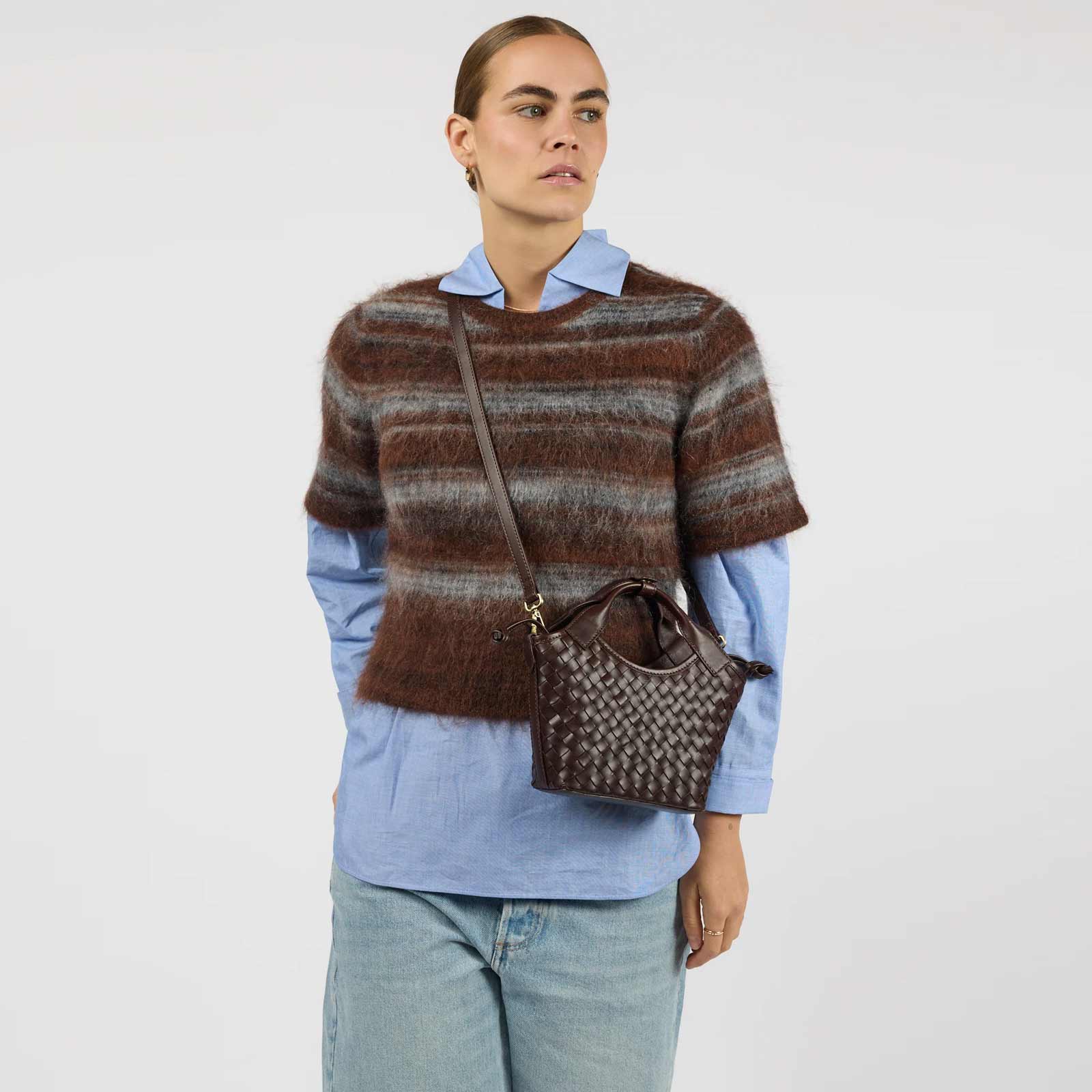 Mara Mini Woven Leather Bag chocolate O My Bag