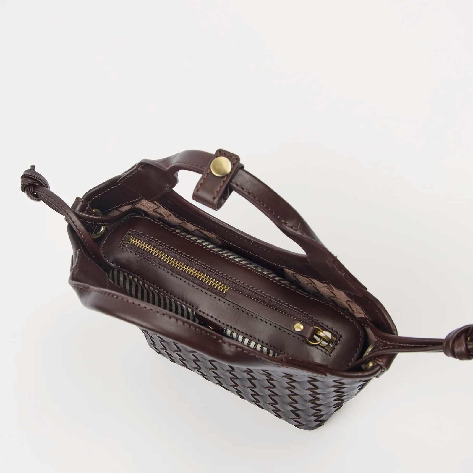 Mara Mini Woven Leather Bag chocolate O My Bag