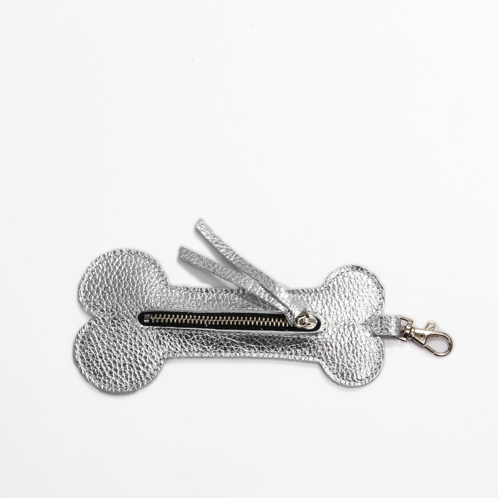 Bone Waste Bag Dispenser metallic silver Papoutsi! leather goods