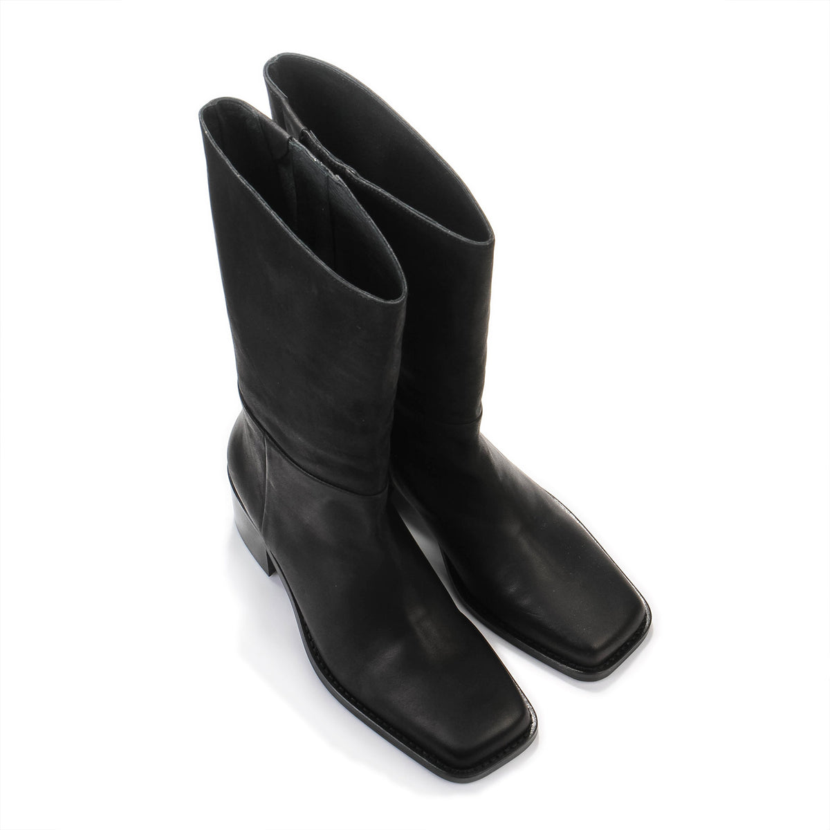 Martina Square Leather Boots black