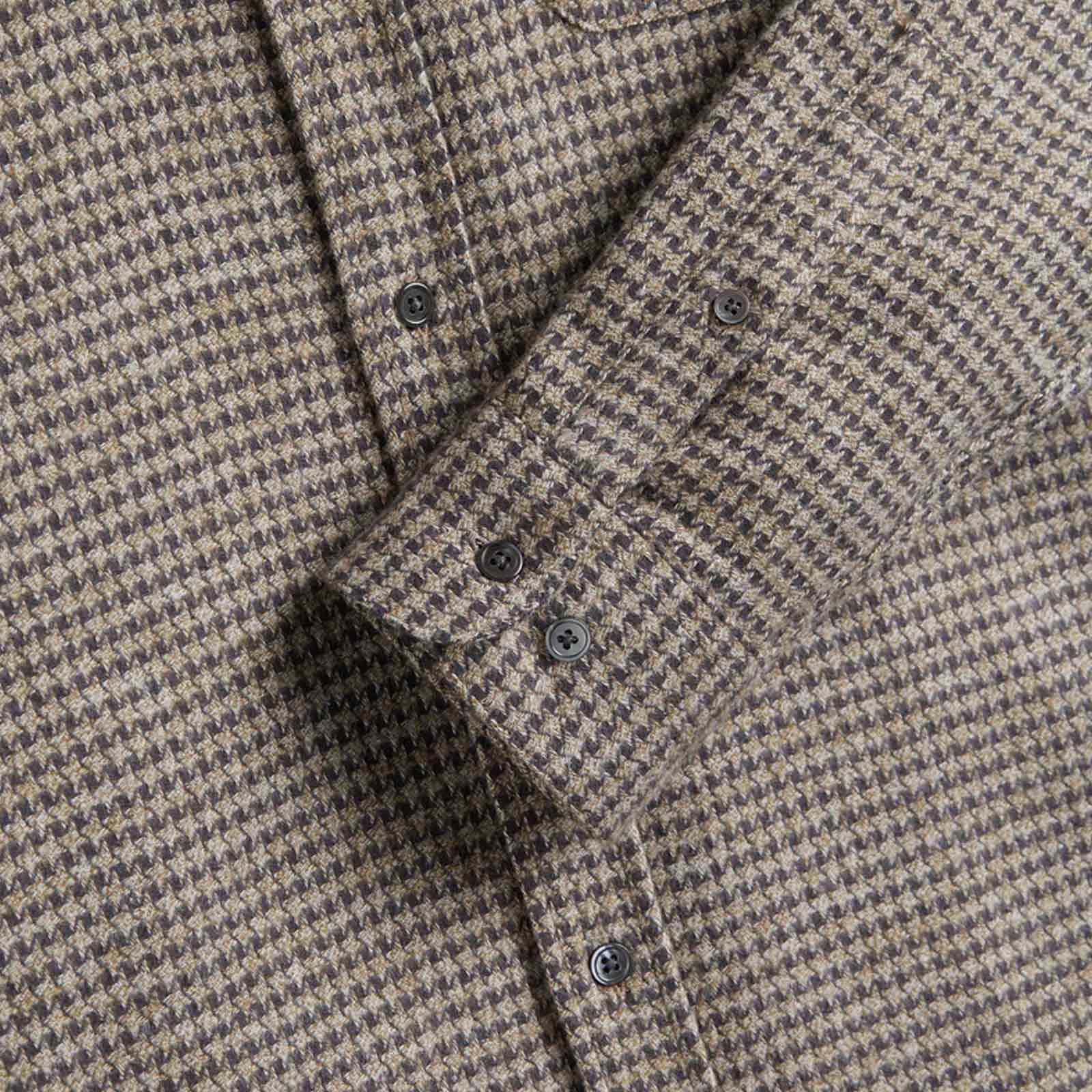 Abstract Pied Poule Flannel Shirt charcoal Portuguese Flannel