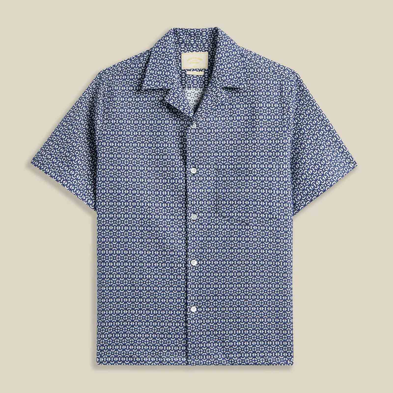 Abstract Tile S/S Shirt blue Portuguese Flannel