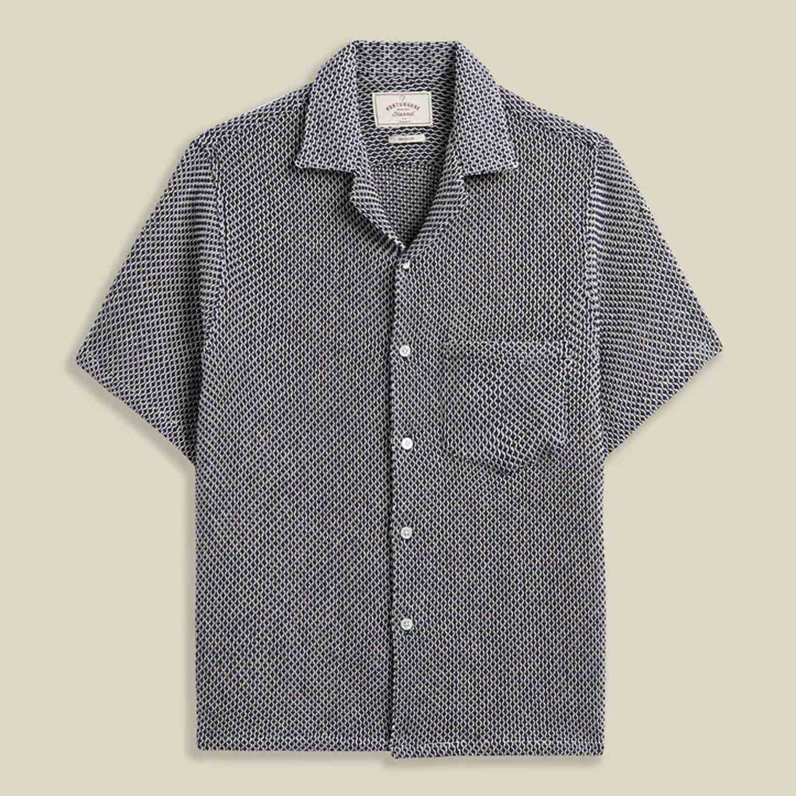 Agora S/S Shirt navy Portuguese Flannel