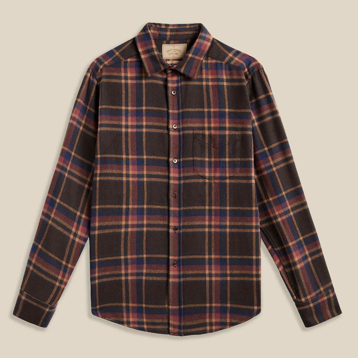 Castor Flannel Shirt brown/red/blue check