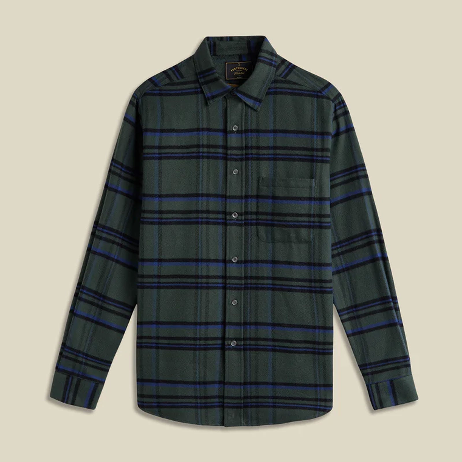 Green Box Flannel Shirt olive check Portuguese Flannel