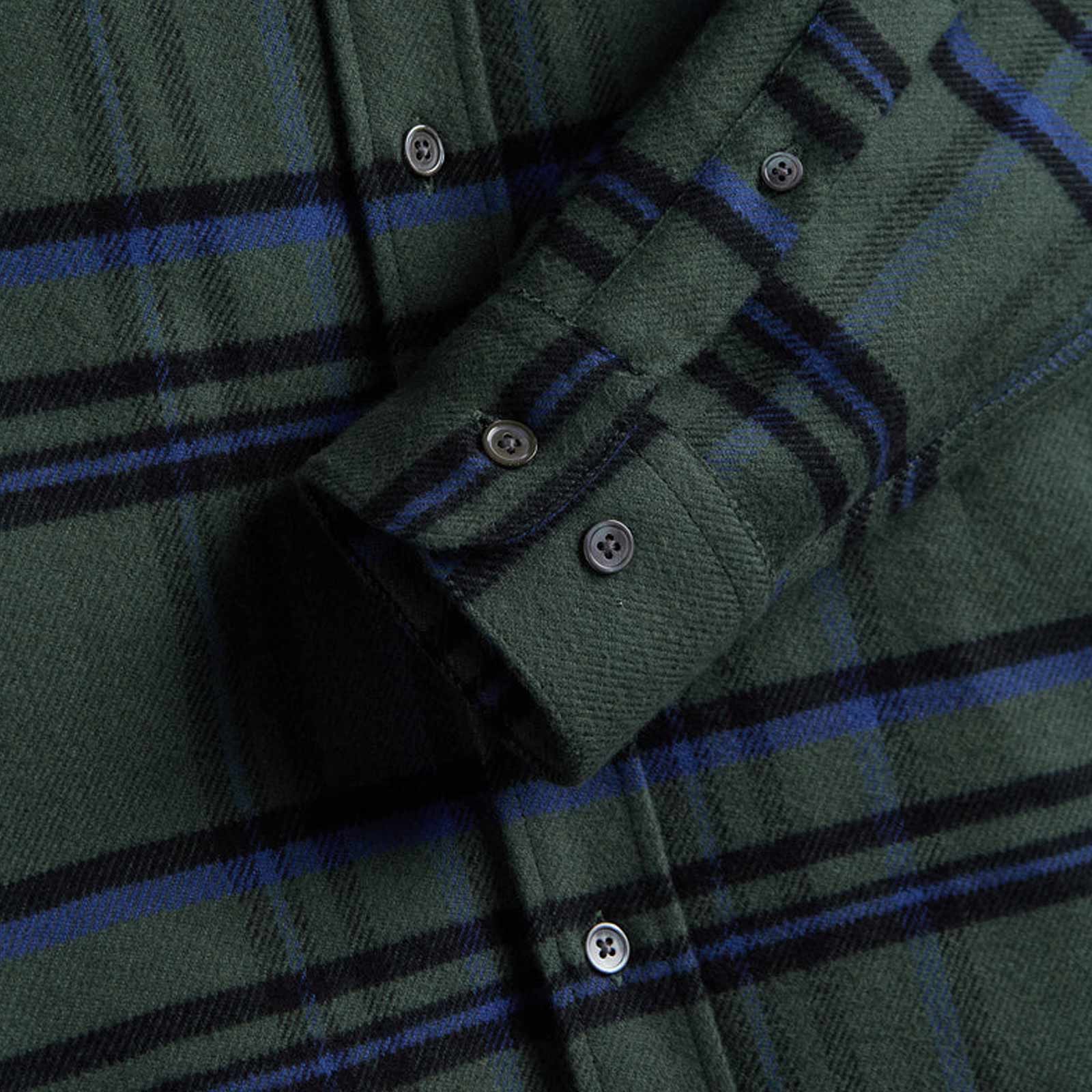 Green Box Flannel Shirt olive check Portuguese Flannel