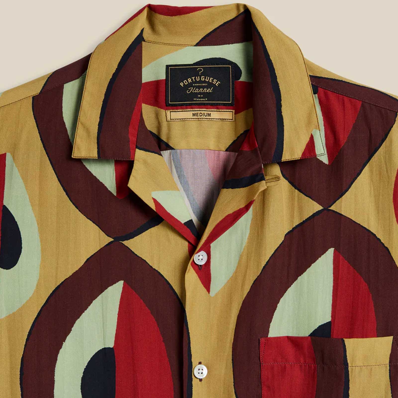 Painting S/S Shirt beige/bordeaux