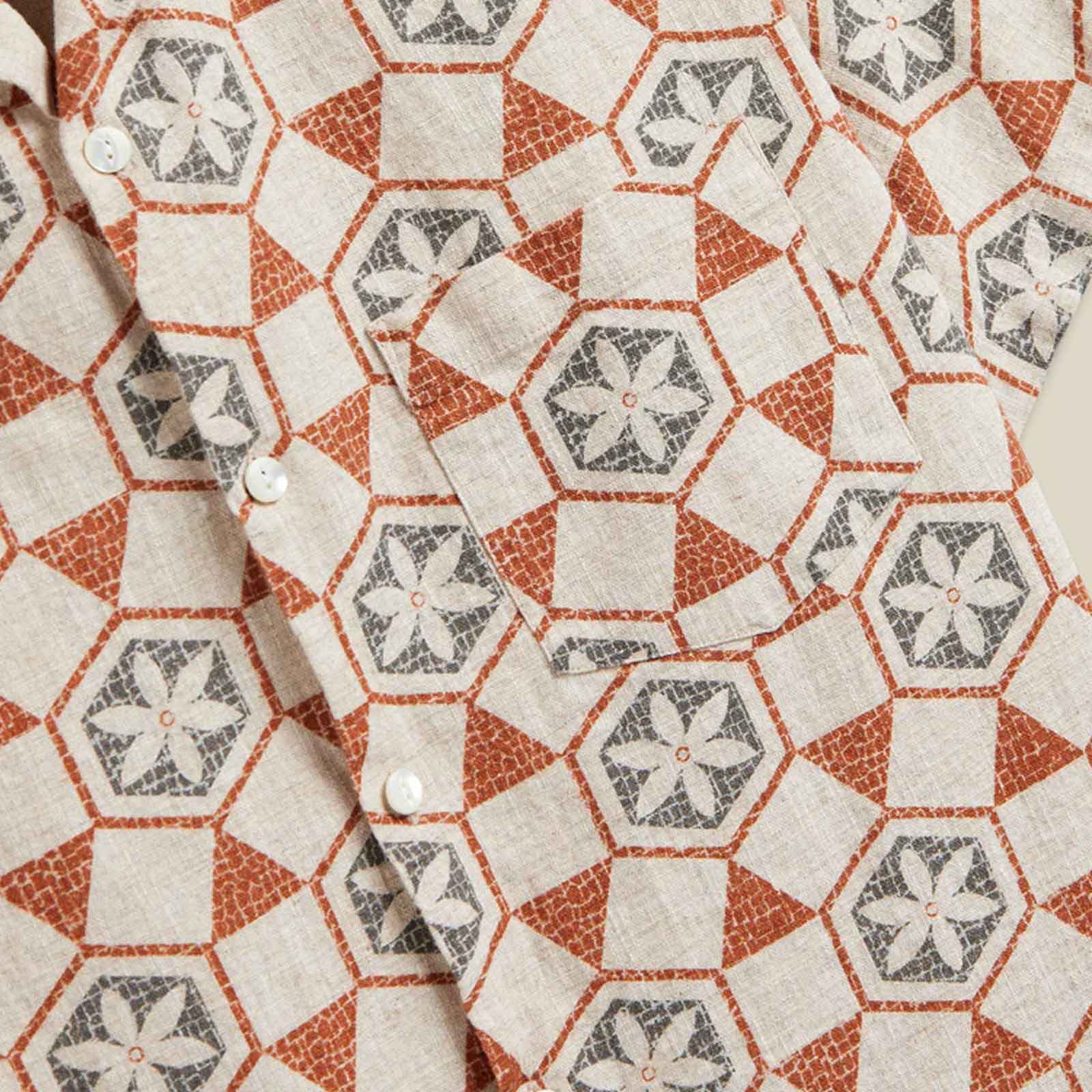 Pavement S/S Shirt multi sand/burnt sienna Portuguese Flannel