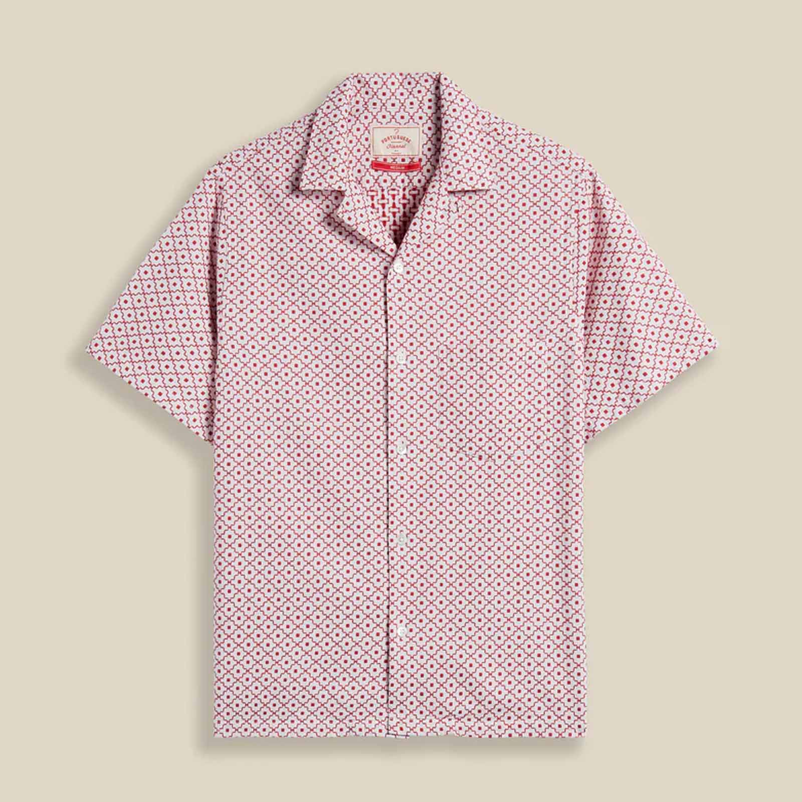 Tile S/S Shirt white/red