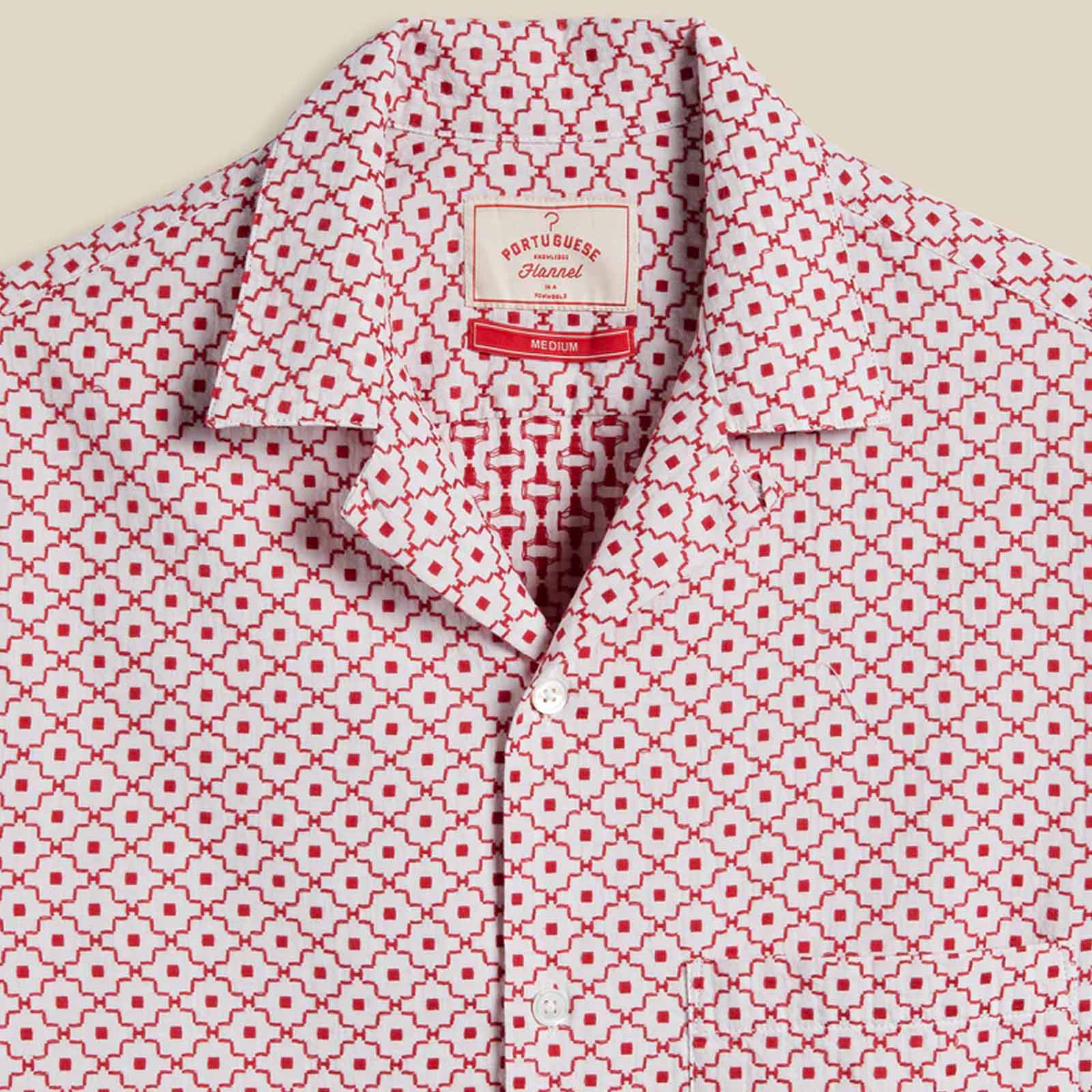 Tile S/S Shirt white/red