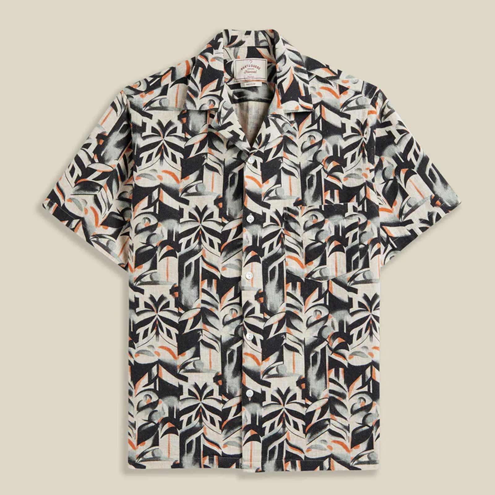 Viva S/S Shirt multi ivory/black/orange Portuguese Flannel