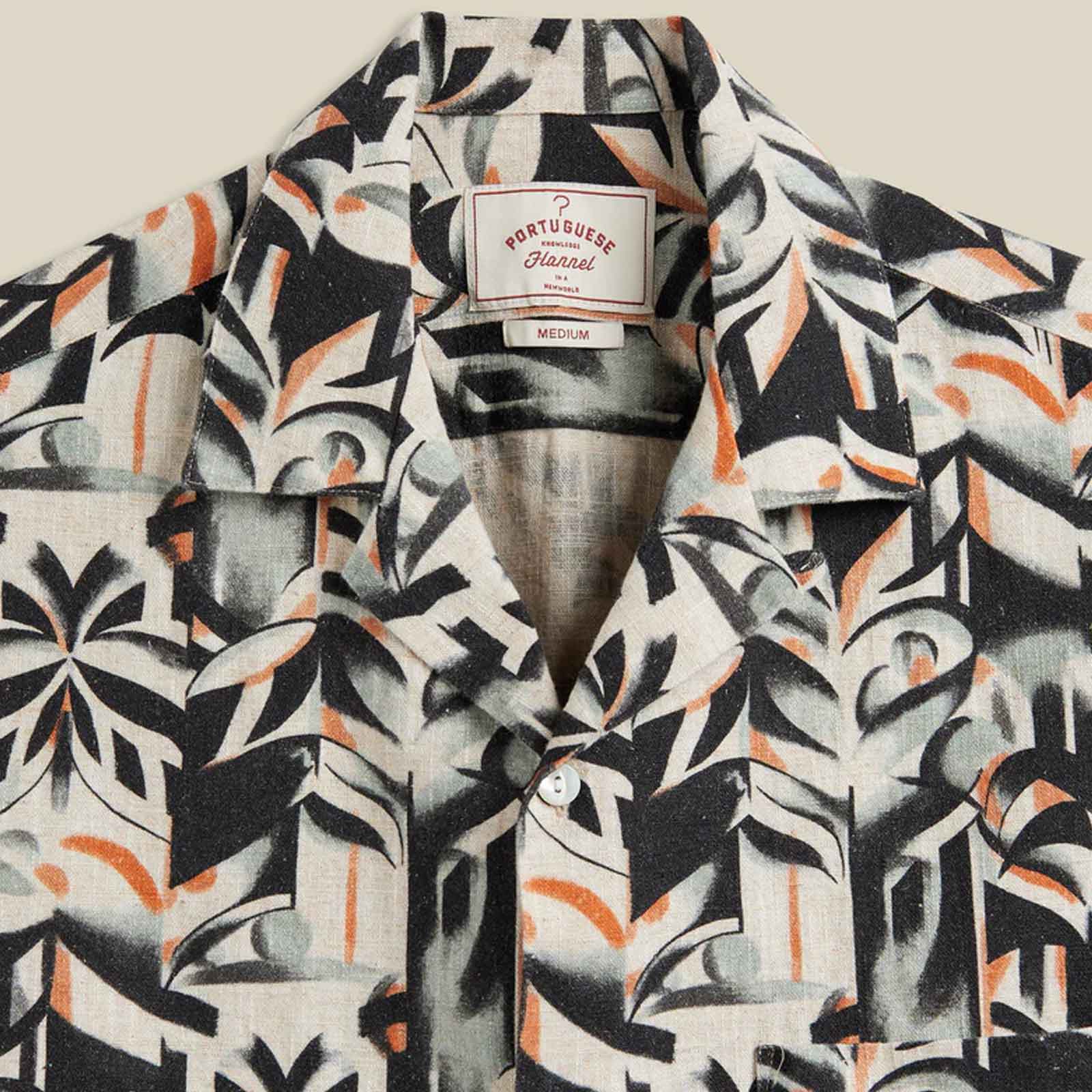 Viva S/S Shirt multi ivory/black/orange Portuguese Flannel