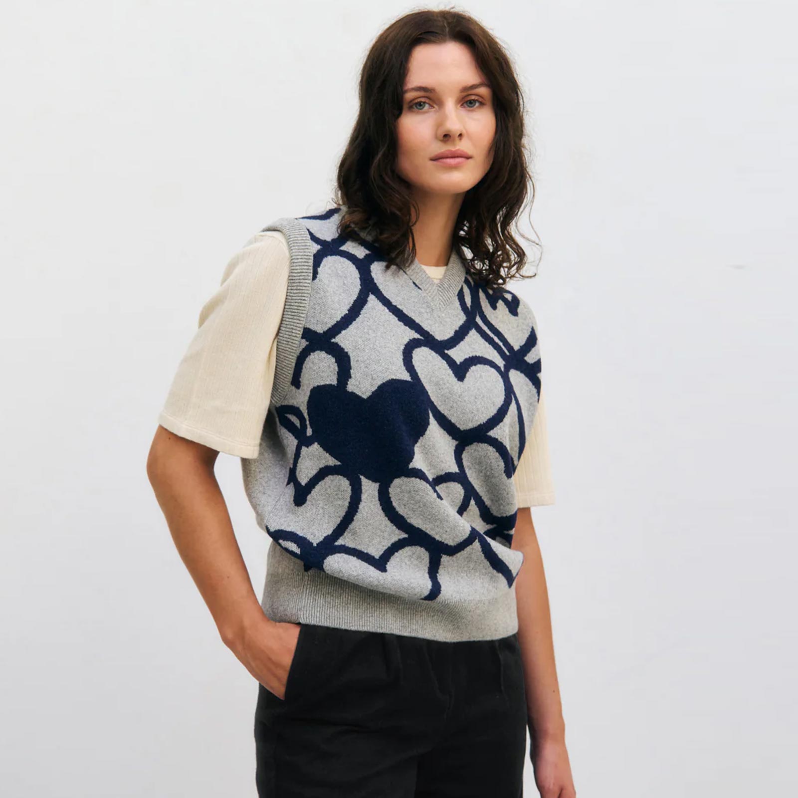 Affection Knit Vest grey melange Rotholz