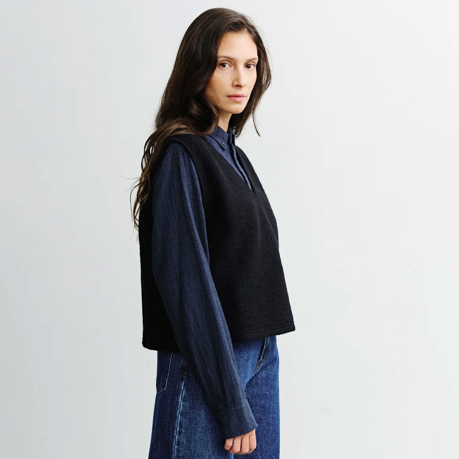 Cropped Vest true black
