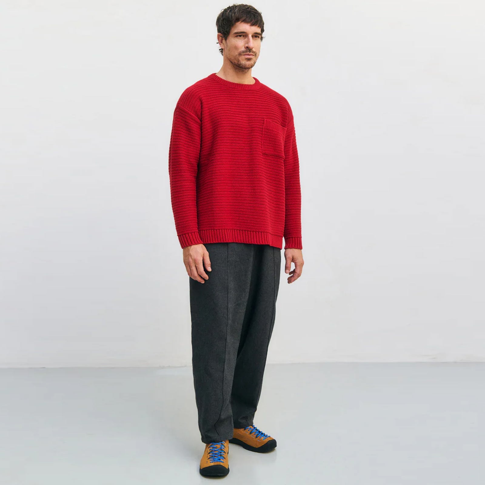 Loose Knit Jumper bright red Rotholz