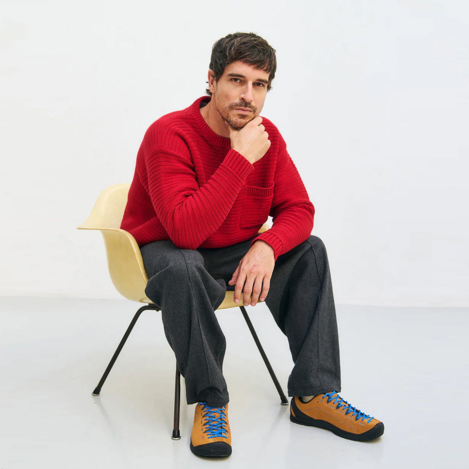 Loose Knit Jumper bright red Rotholz