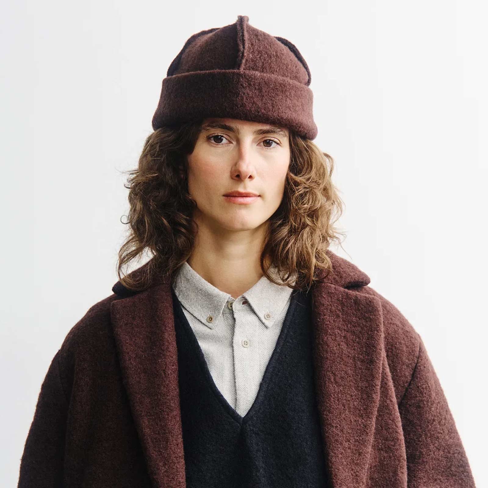 Toque Wool Blend Beanie rosewood brown