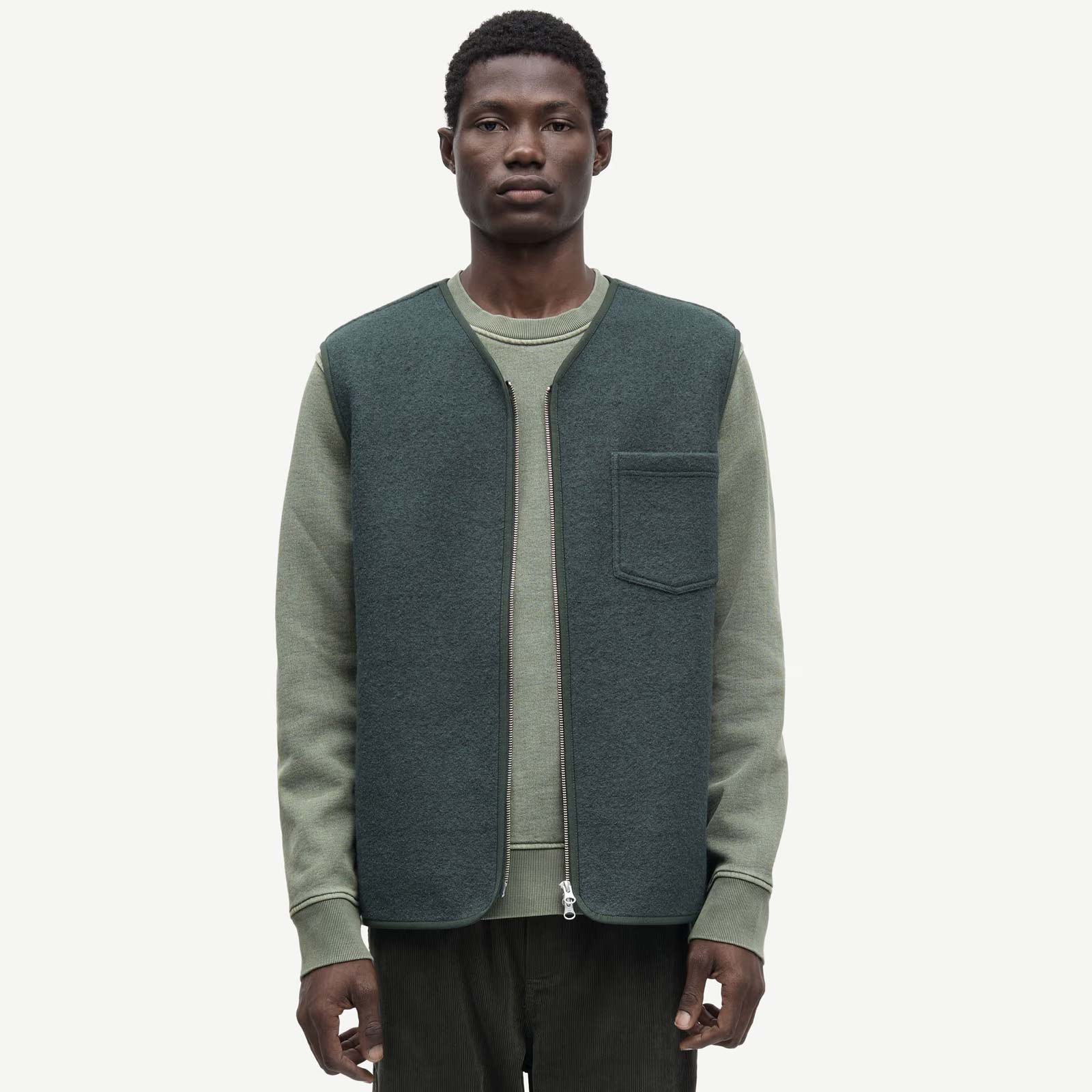 Sahannes Vest dark evergreen