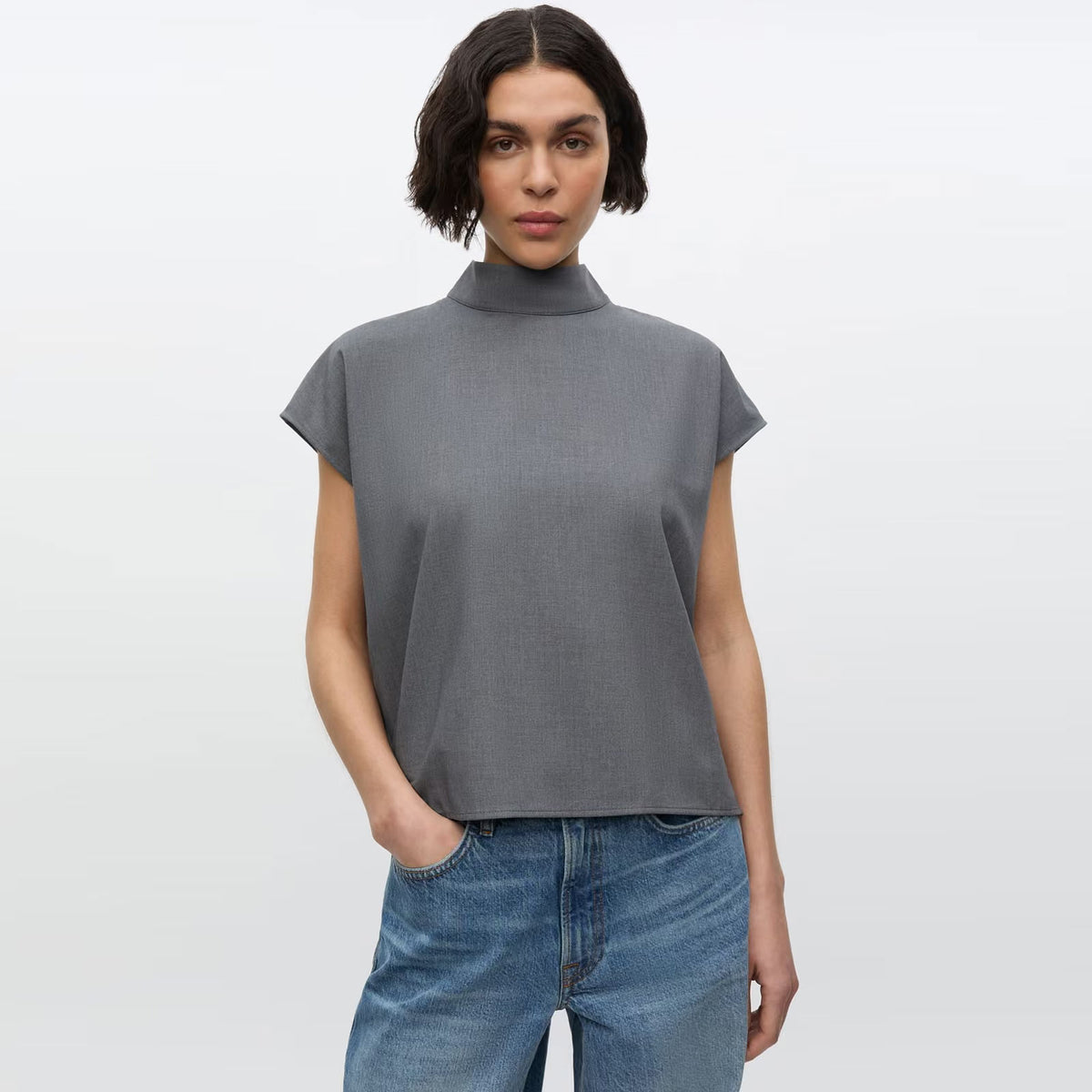 Sahoys Top 16227 grey mel.