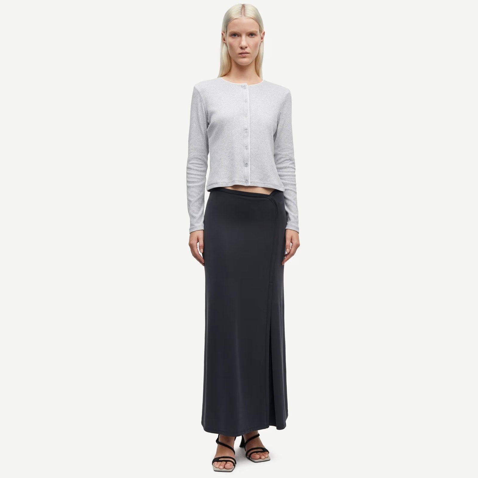 Sajune LS Cardigan 7542 light grey mel Samsoe Samsoe