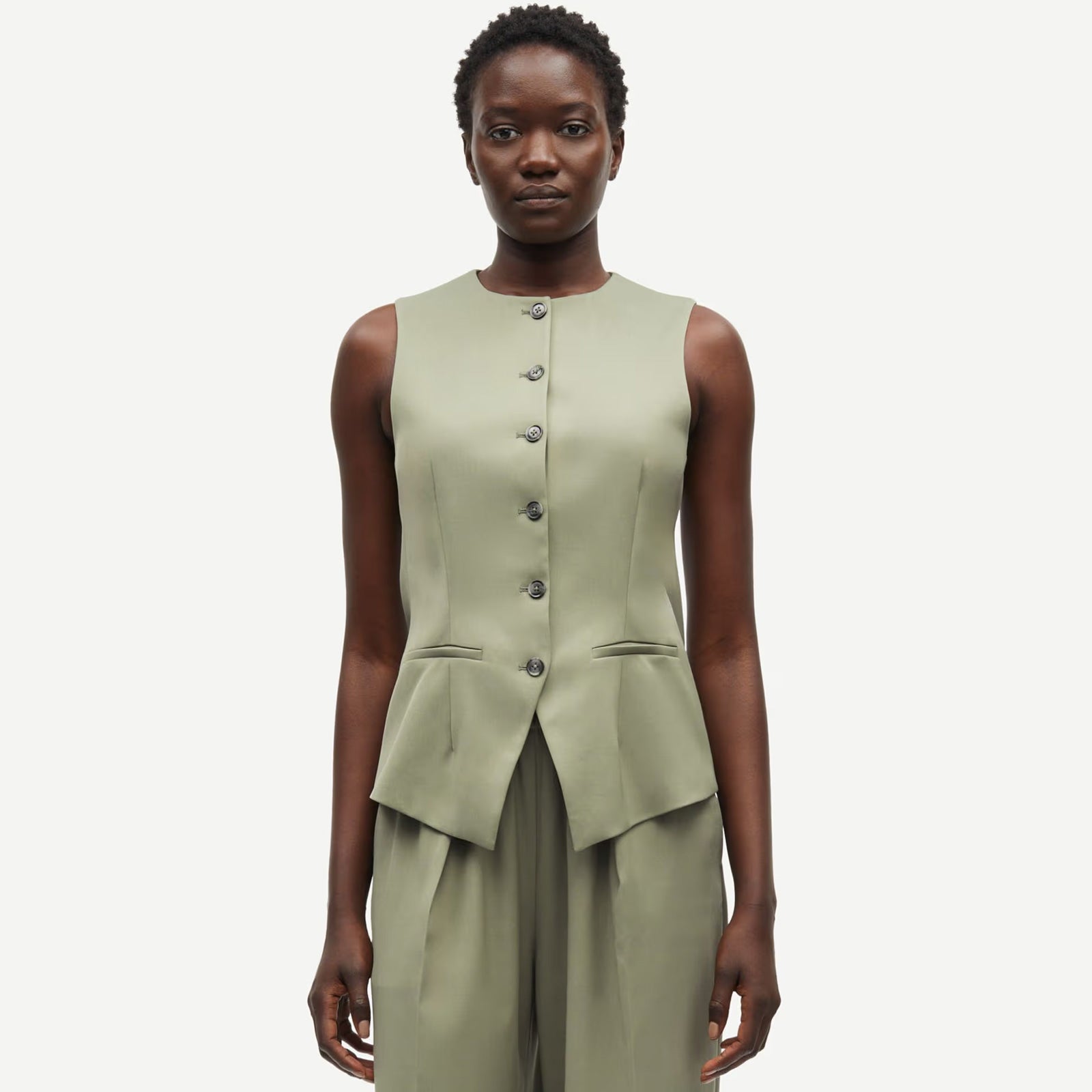 Saruma Vest 14635 vetiver