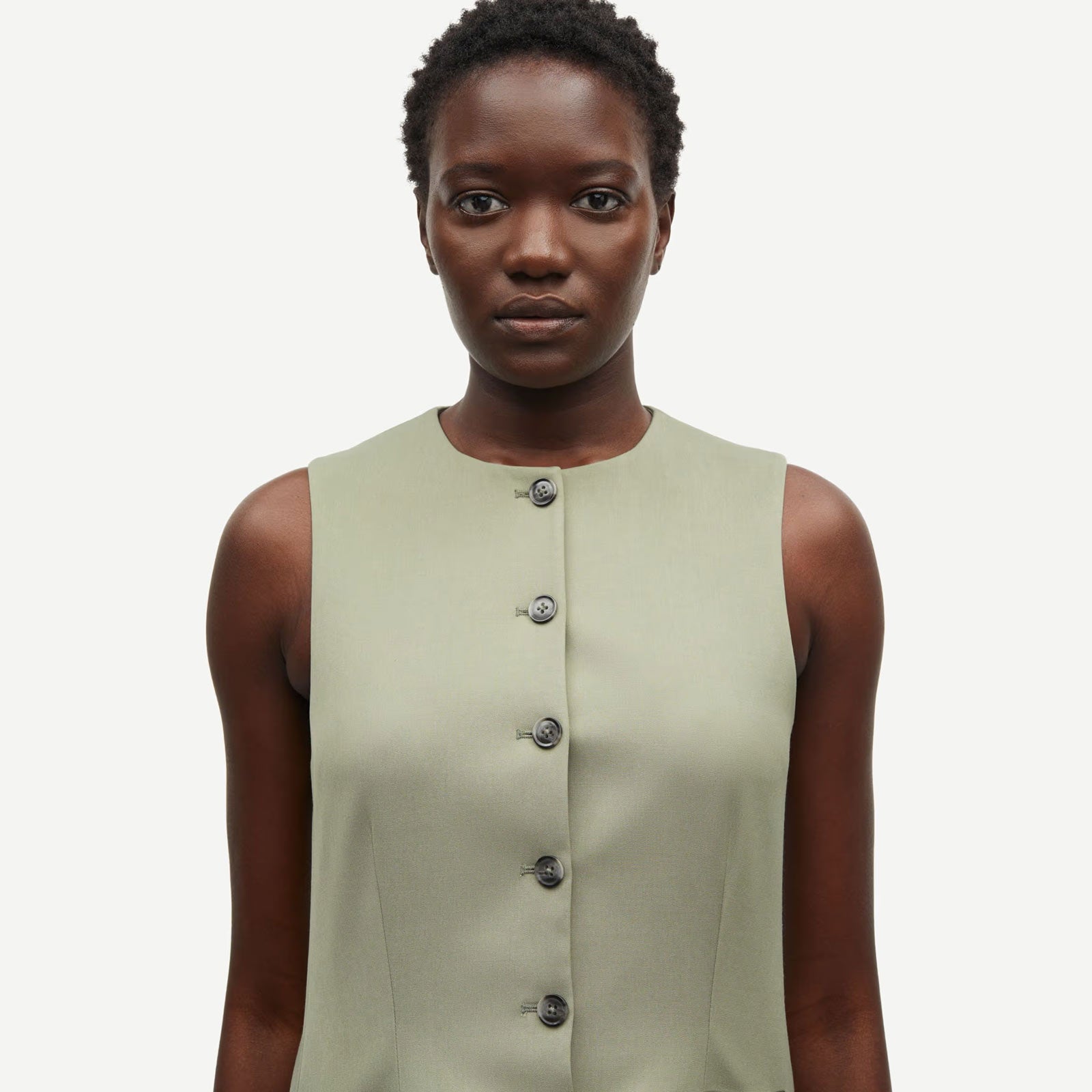 Saruma Vest 14635 vetiver