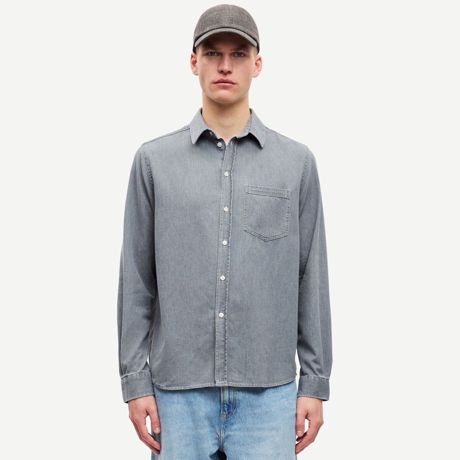 Saryan P Shirt 15248 light grey chambray Samsoe Samsoe