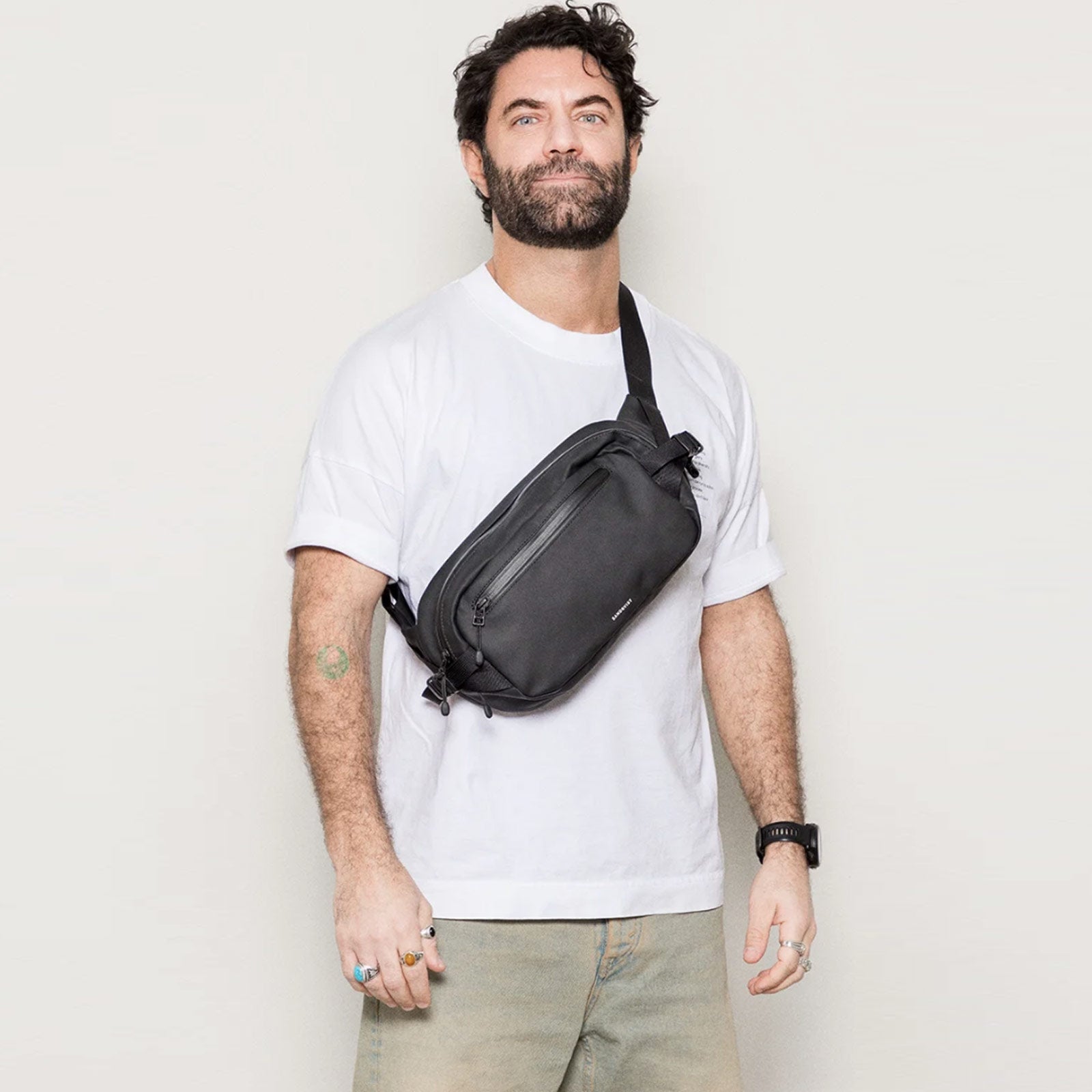 Stream Sling Crossbody Bag black Sandqvist