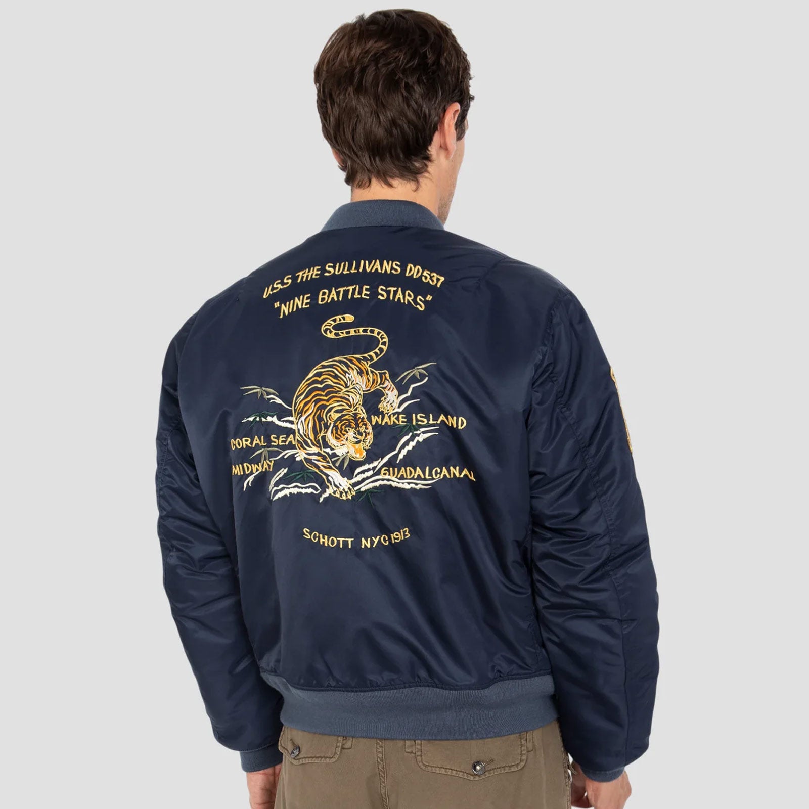 Oversized Unisex Souvenir Bomber dark navy Schott NYC