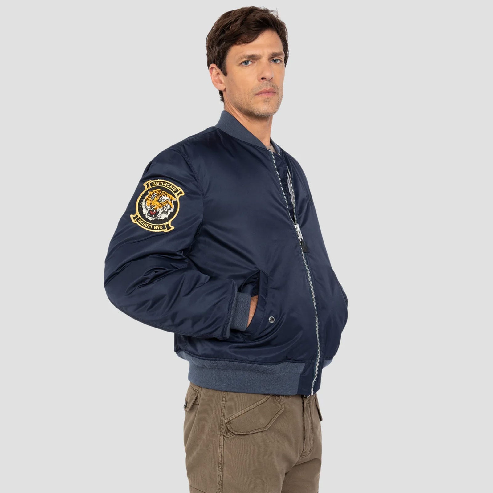 Oversized Unisex Souvenir Bomber dark navy Schott NYC