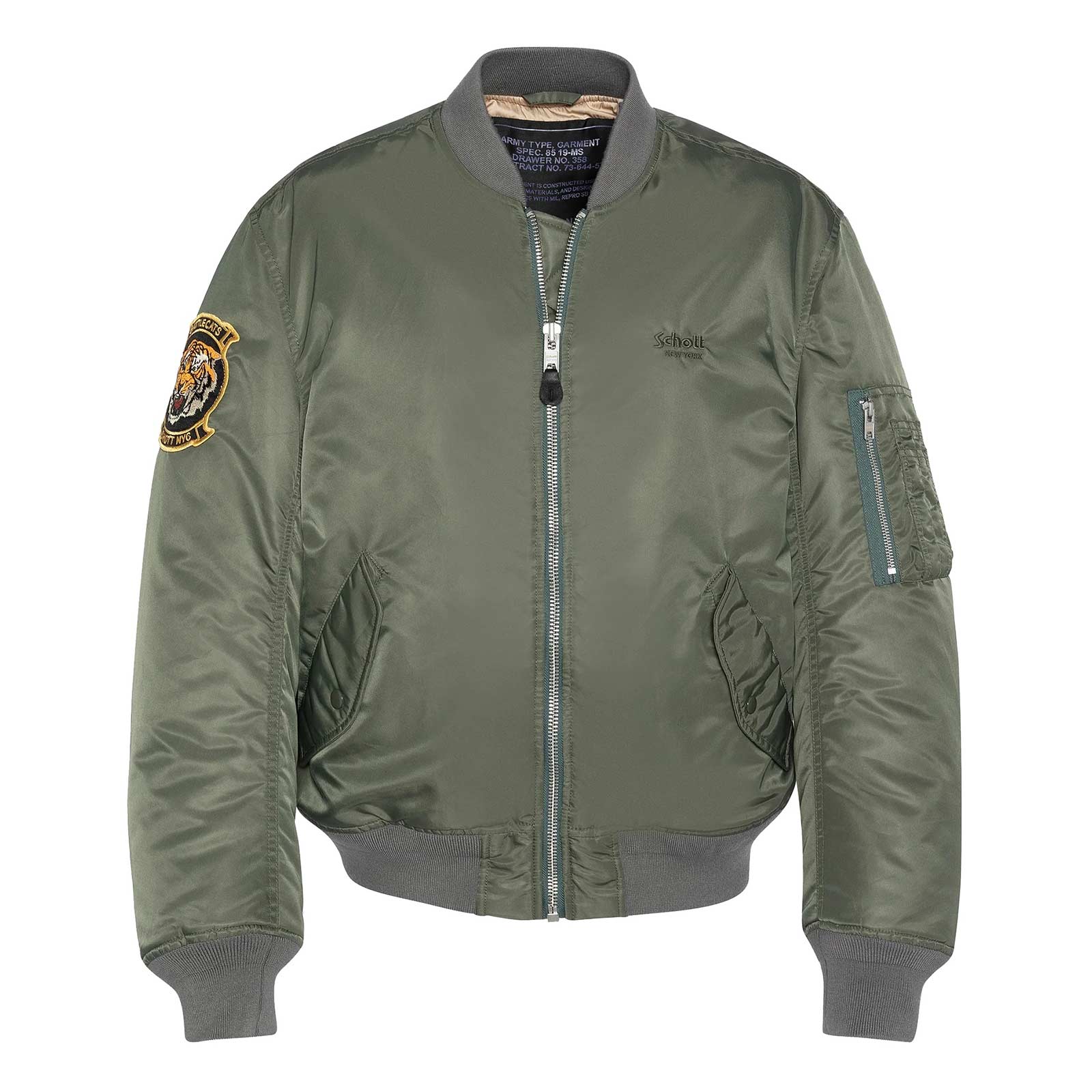 Oversized Unisex Souvenir Bomber us green Schott NYC