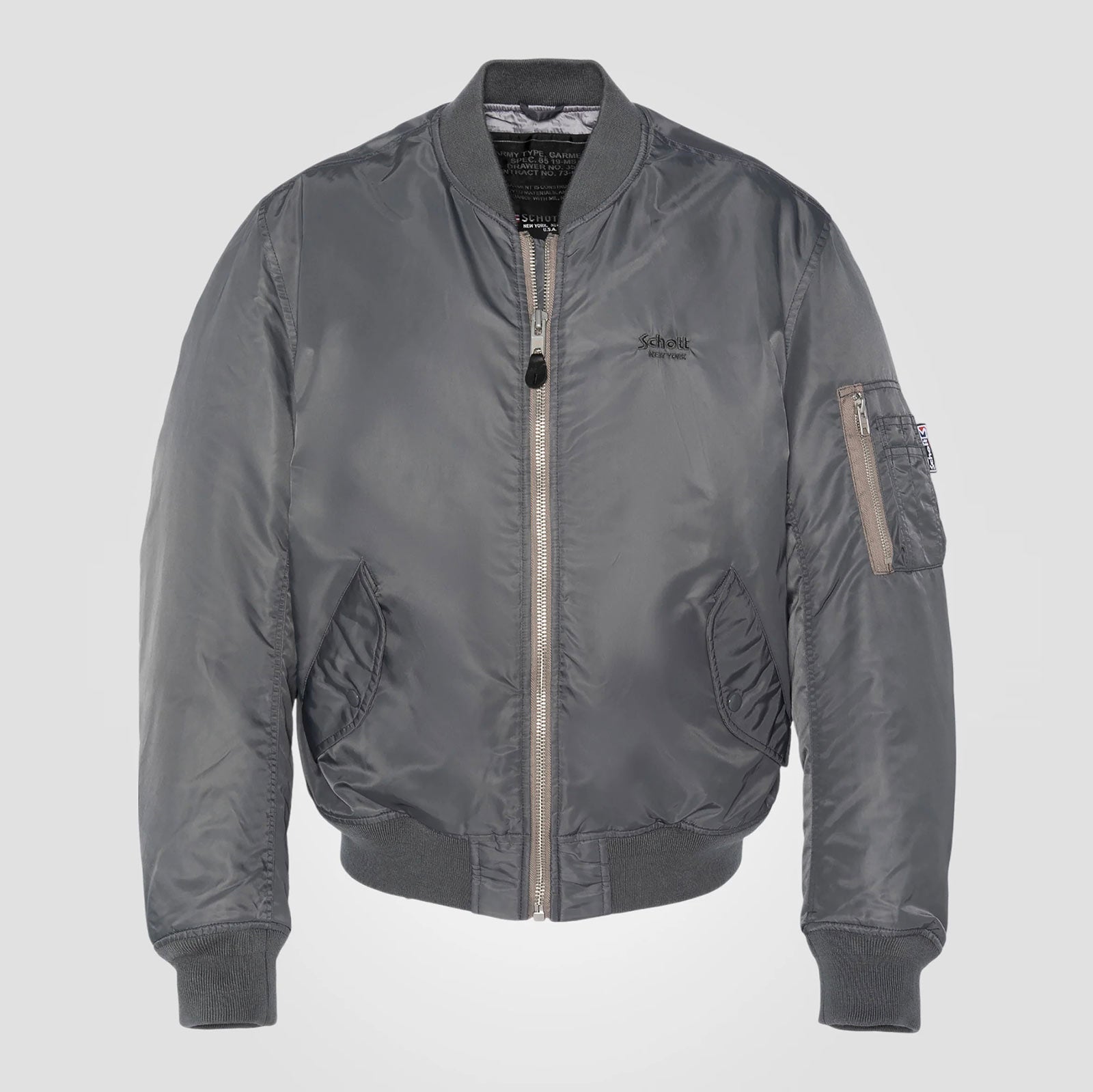 Oversized Unisex Vintage Bomber pewter Schott NYC