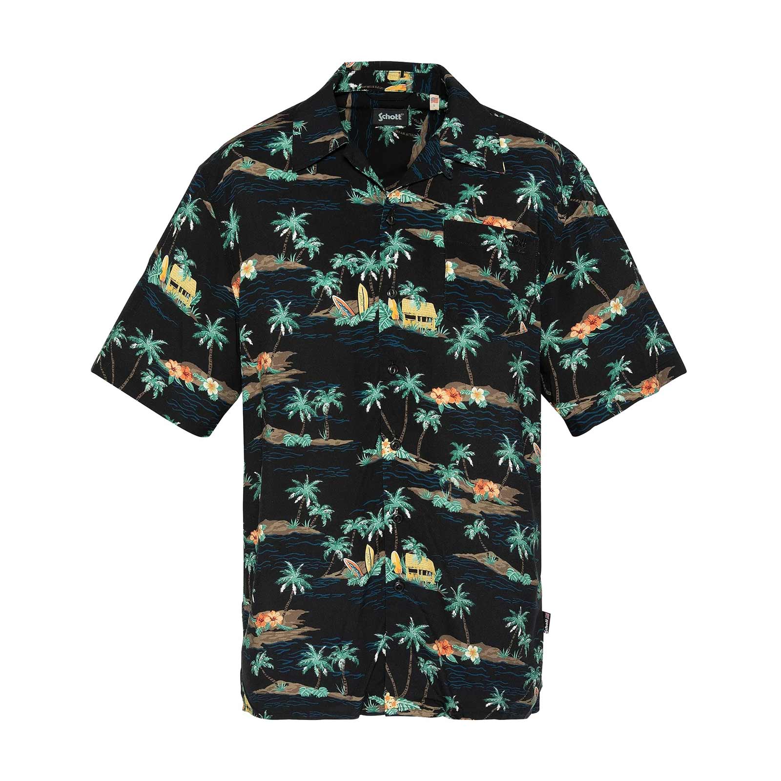 Shcapri Chemise Vintage Print Hawai black cabana Schott NYC