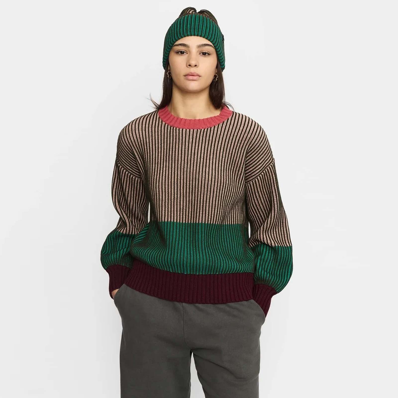 Rib Block Knit army