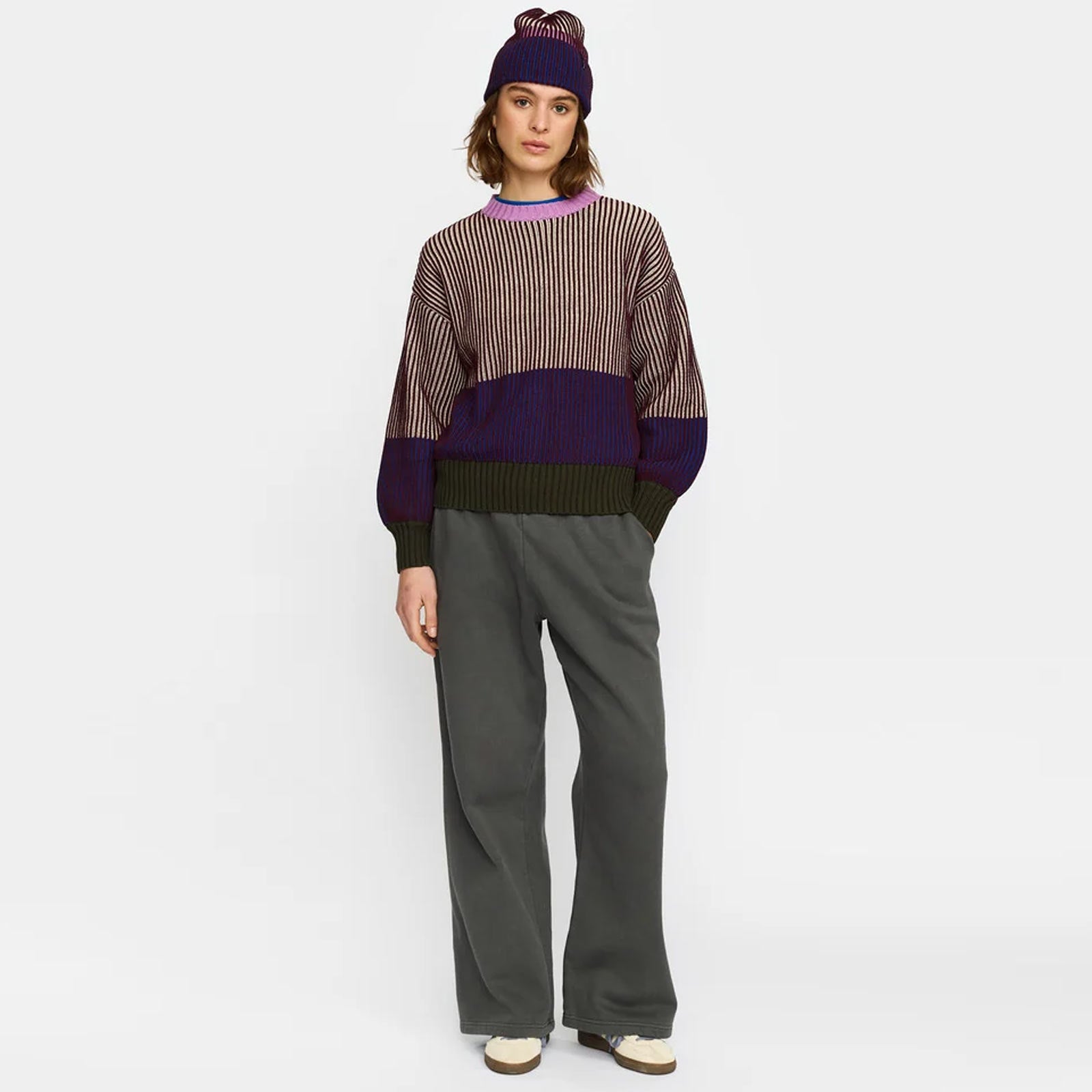 Rib Block Knit burgundy