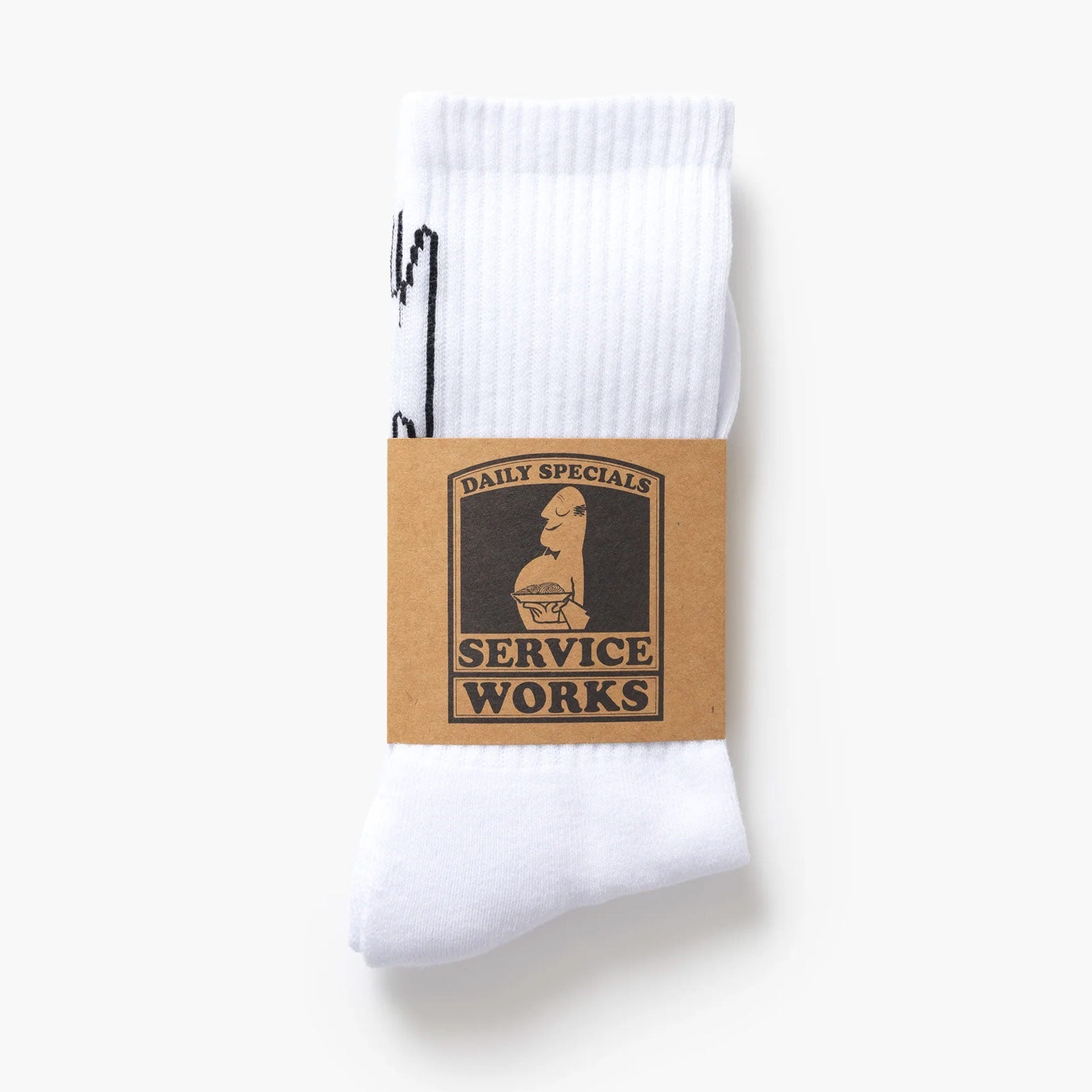 Knife & Fork Socks white Service Works
