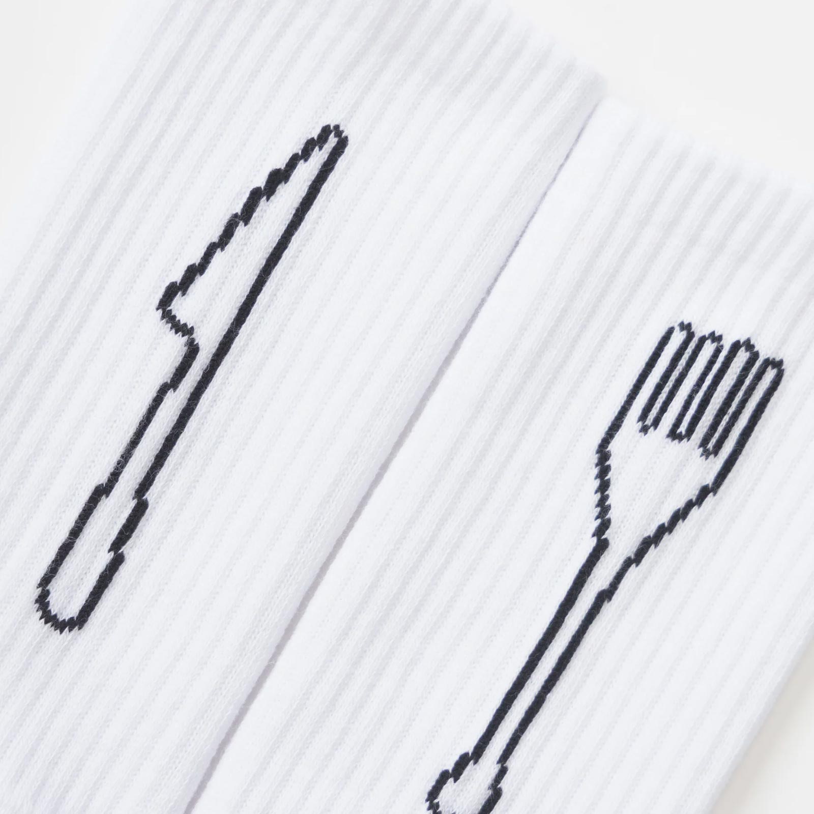 Knife & Fork Socks white Service Works