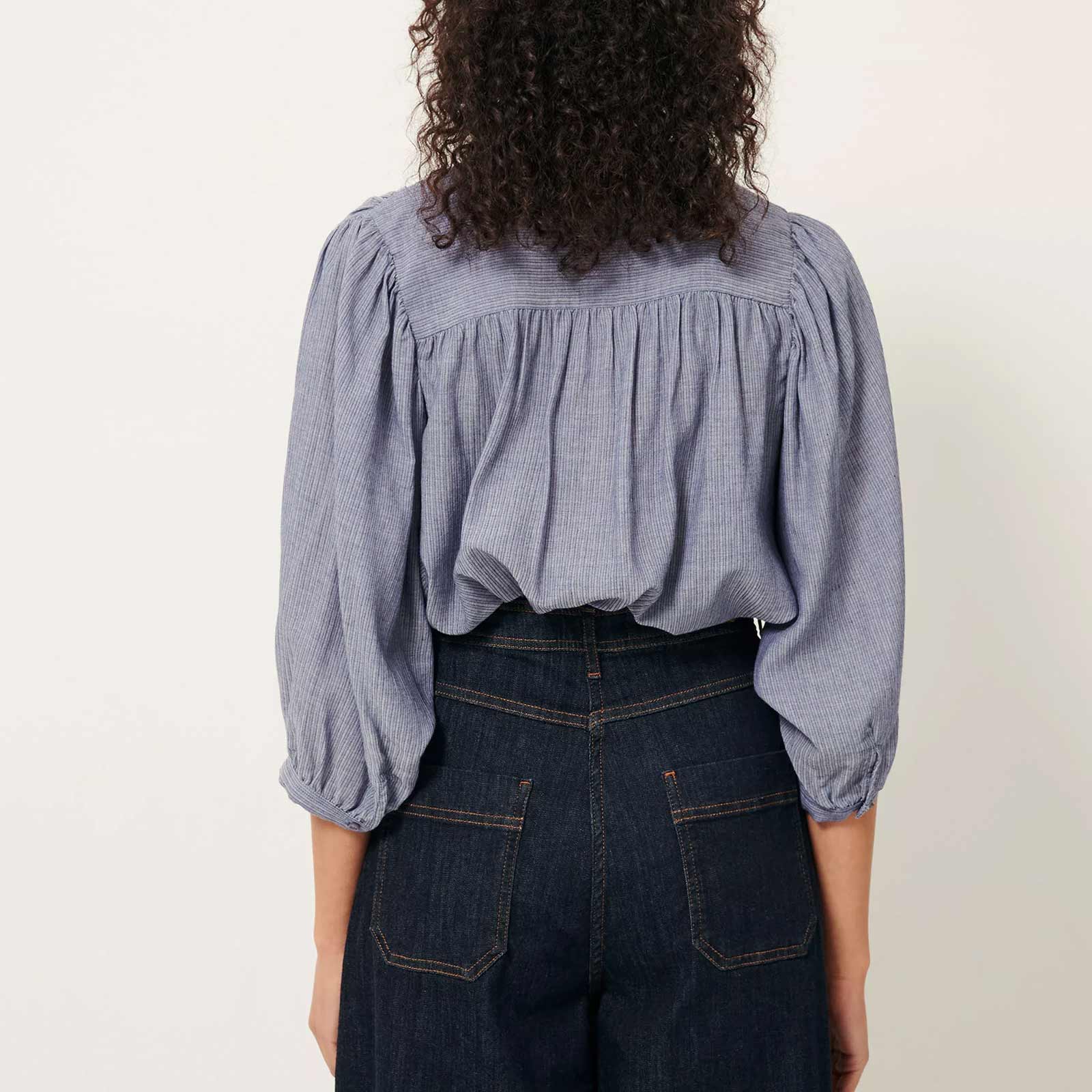 A View Blouse chambray blue
