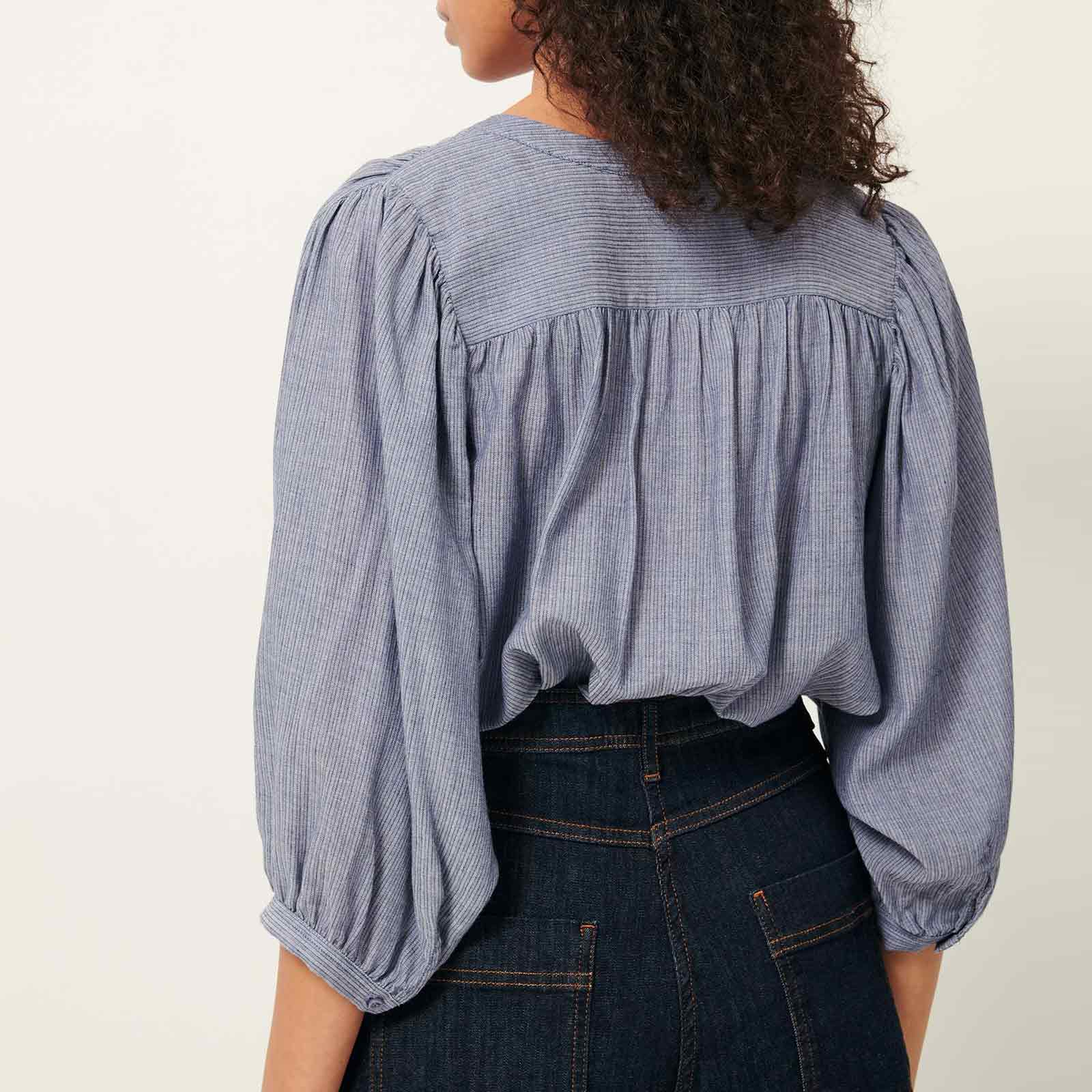 A View Blouse chambray blue